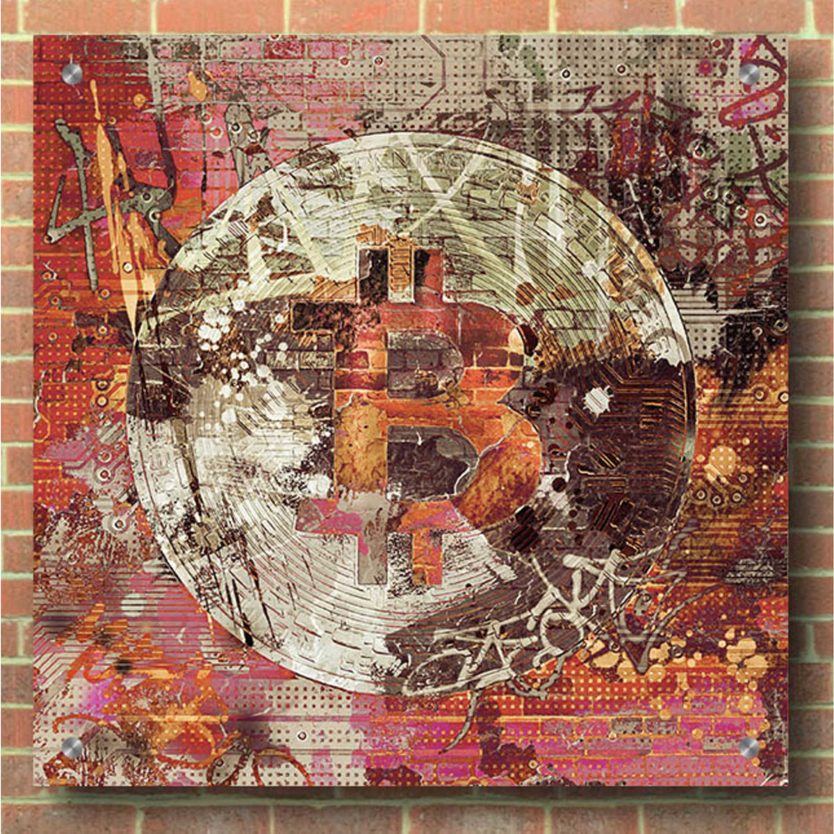Epic Art 'Bitcoin Coin  Art 6' by Irena Orlov, Acrylic Glass Wall Art,36x36