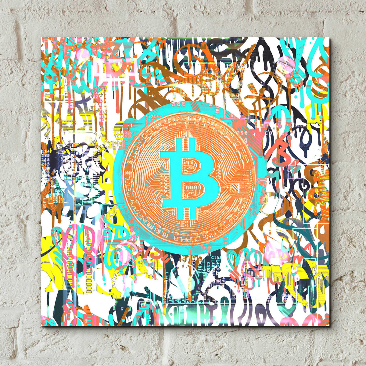 Epic Art 'Bitcoin Graffiti Art 3' by Irena Orlov, Acrylic Glass Wall Art,12x12