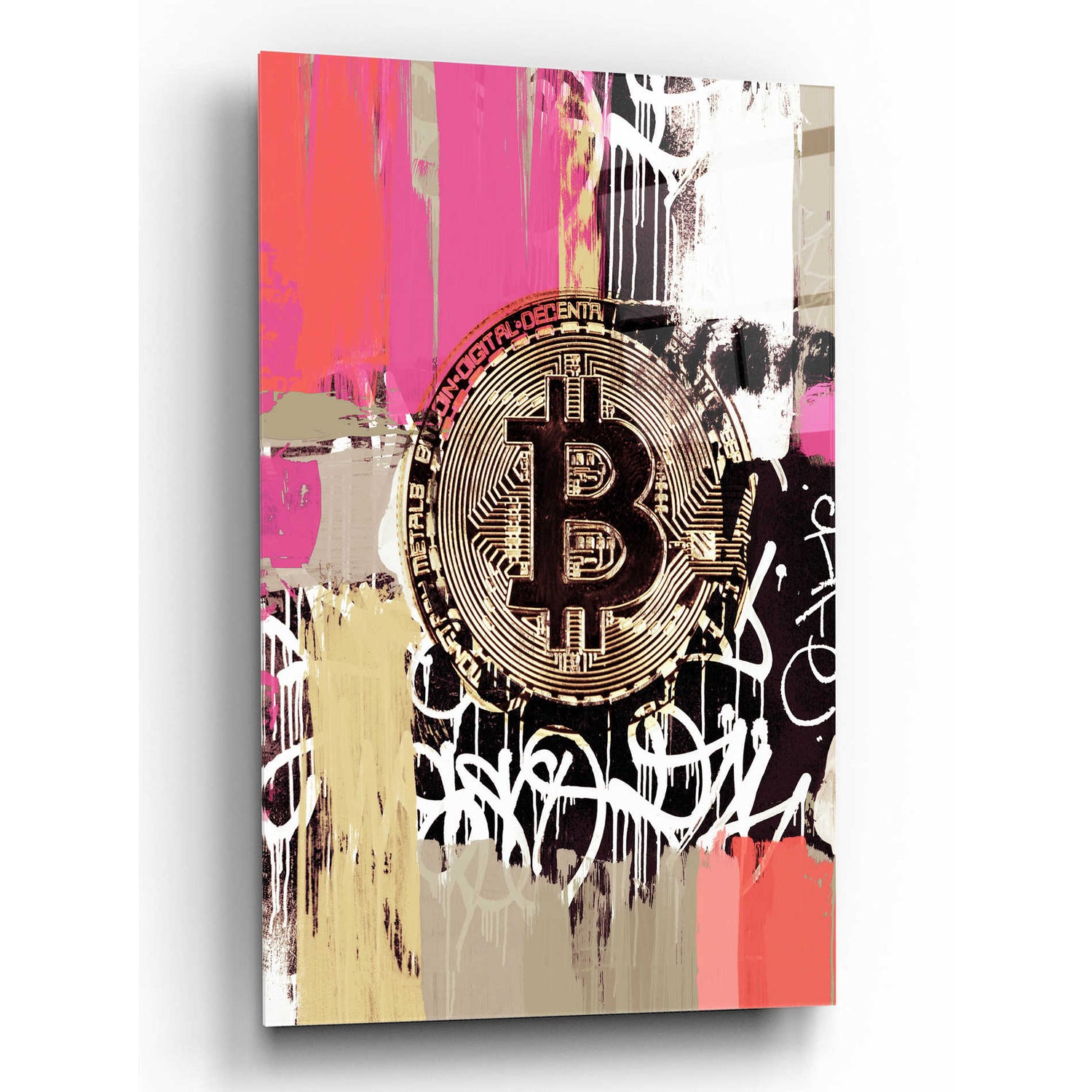 Epic Art 'Cryptocurrency Bitcoin Graffiti 2-8' by Irena Orlov, Acrylic Glass Wall Art