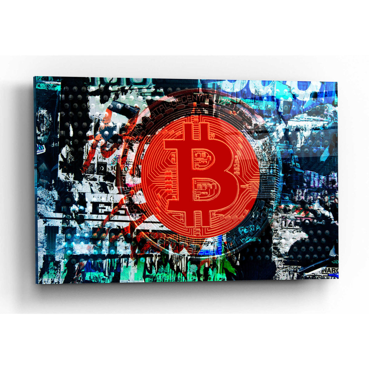 Epic Art 'Bitcoin Graffiti 1' by Irena Orlov, Acrylic Glass Wall Art