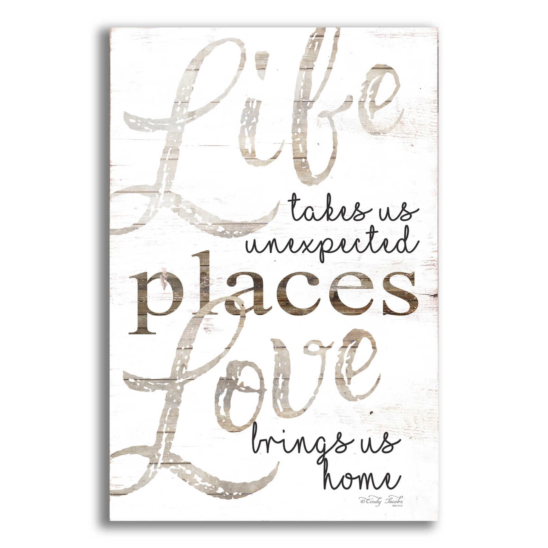 Epic Art 'Life and Love' by Cindy Jacobs, Acrylic Glass Wall Art,12x16