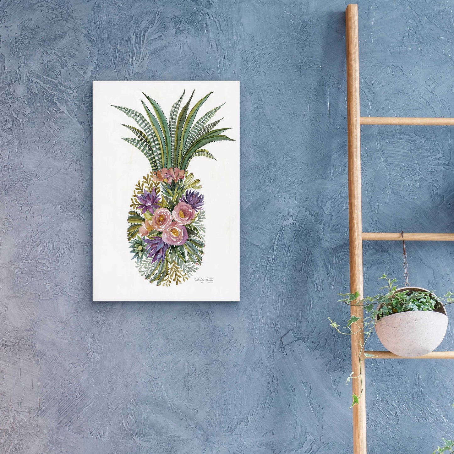 Epic Art 'Succulent Pineapple' by Cindy Jacobs, Acrylic Glass Wall Art,16x24