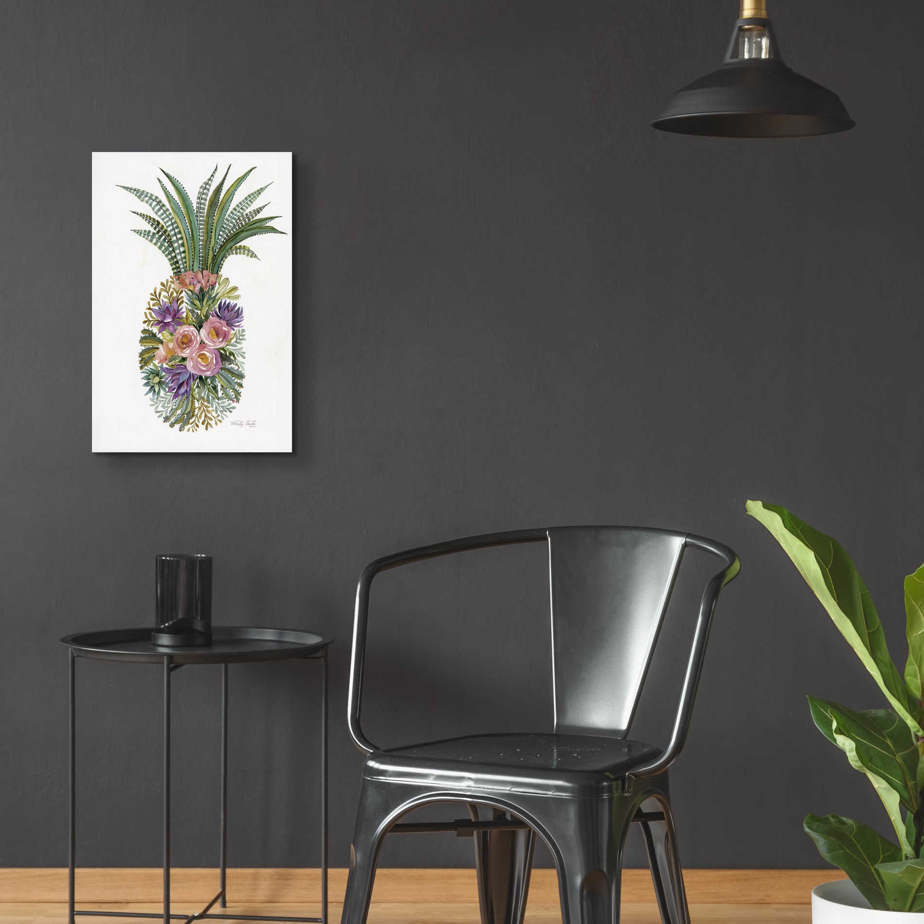 Epic Art 'Succulent Pineapple' by Cindy Jacobs, Acrylic Glass Wall Art,16x24