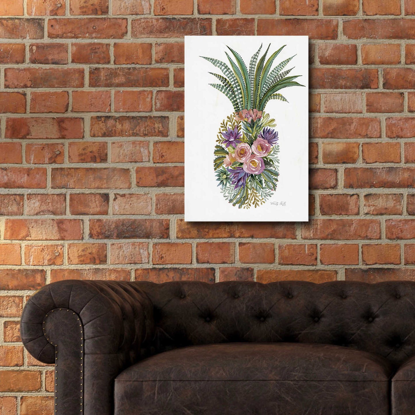 Epic Art 'Succulent Pineapple' by Cindy Jacobs, Acrylic Glass Wall Art,16x24