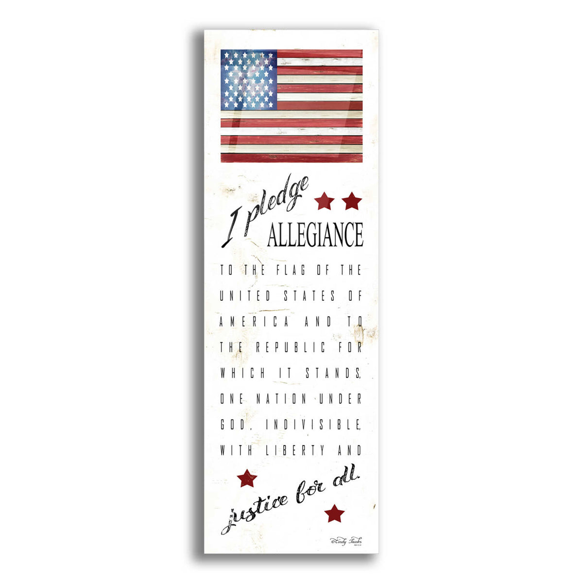 Epic Art 'I Pledge Allegiance' by Cindy Jacobs, Acrylic Glass Wall Art,3-1