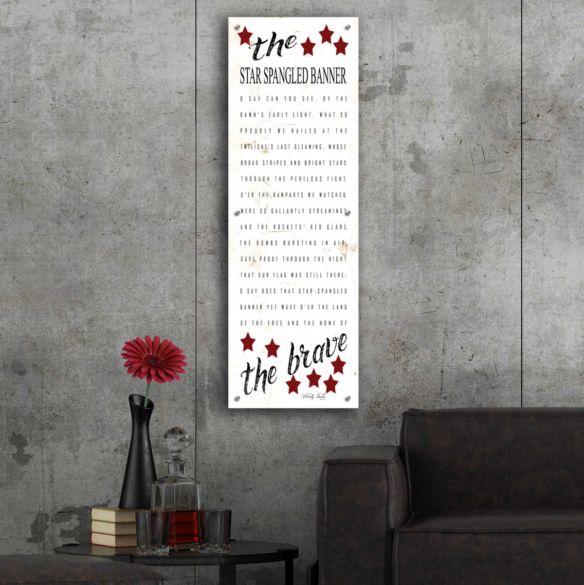Epic Art 'The Star Spangled Banner' by Cindy Jacobs, Acrylic Glass Wall Art,16x48
