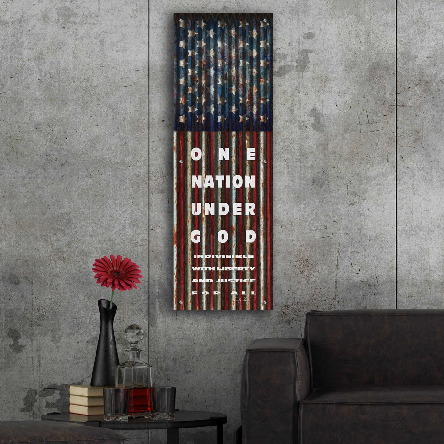 Epic Art 'One Nation Under God' by Cindy Jacobs, Acrylic Glass Wall Art,16x48