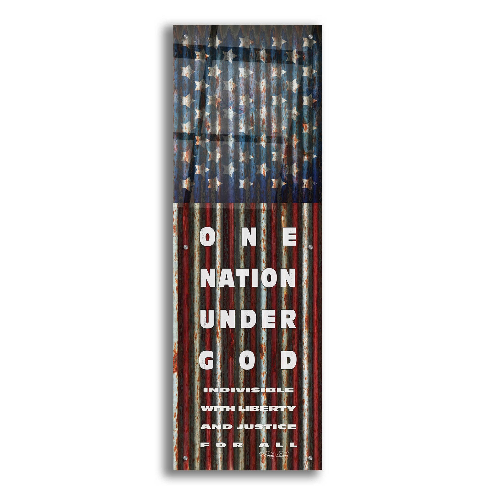 Epic Art 'One Nation Under God' by Cindy Jacobs, Acrylic Glass Wall Art,16x48