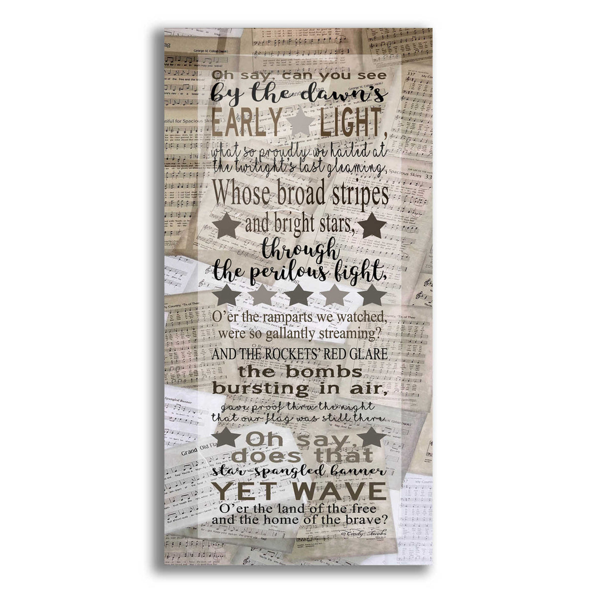Epic Art 'Oh Say Can You See' by Cindy Jacobs, Acrylic Glass Wall Art,2-1