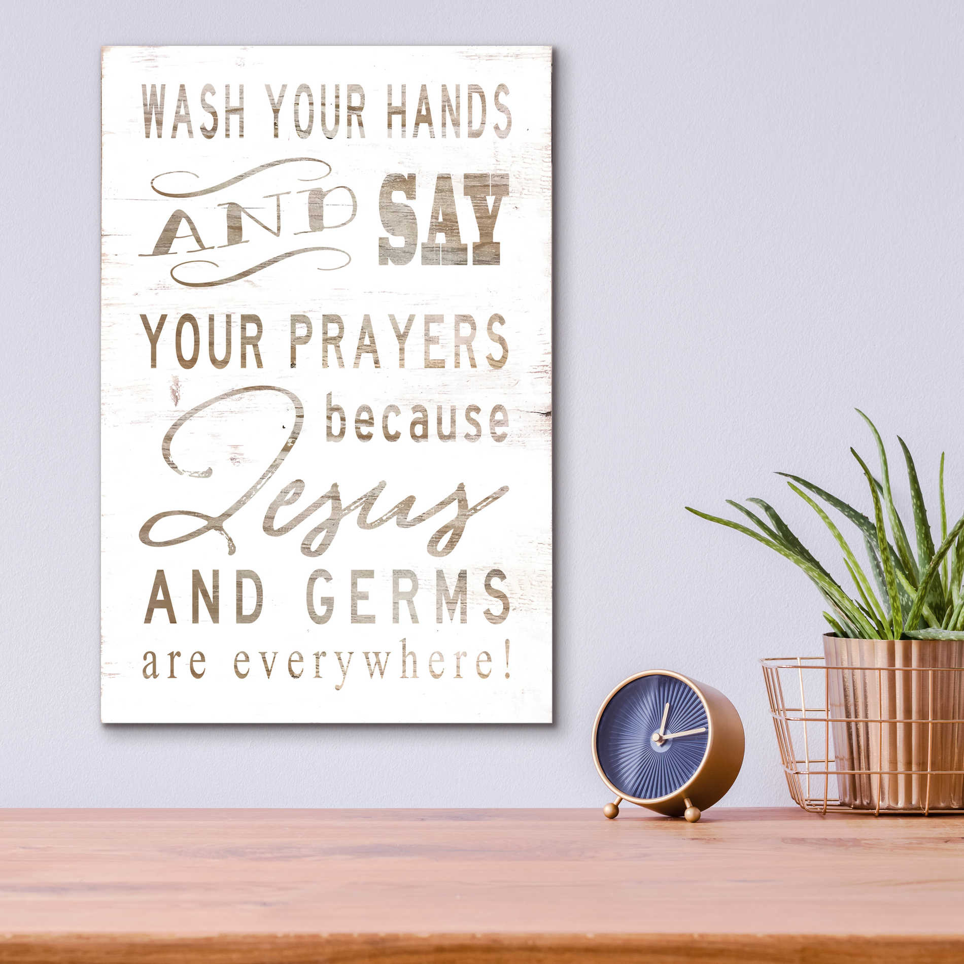 Epic Art 'Wash Your Hands' by Cindy Jacobs, Acrylic Glass Wall Art,12x16