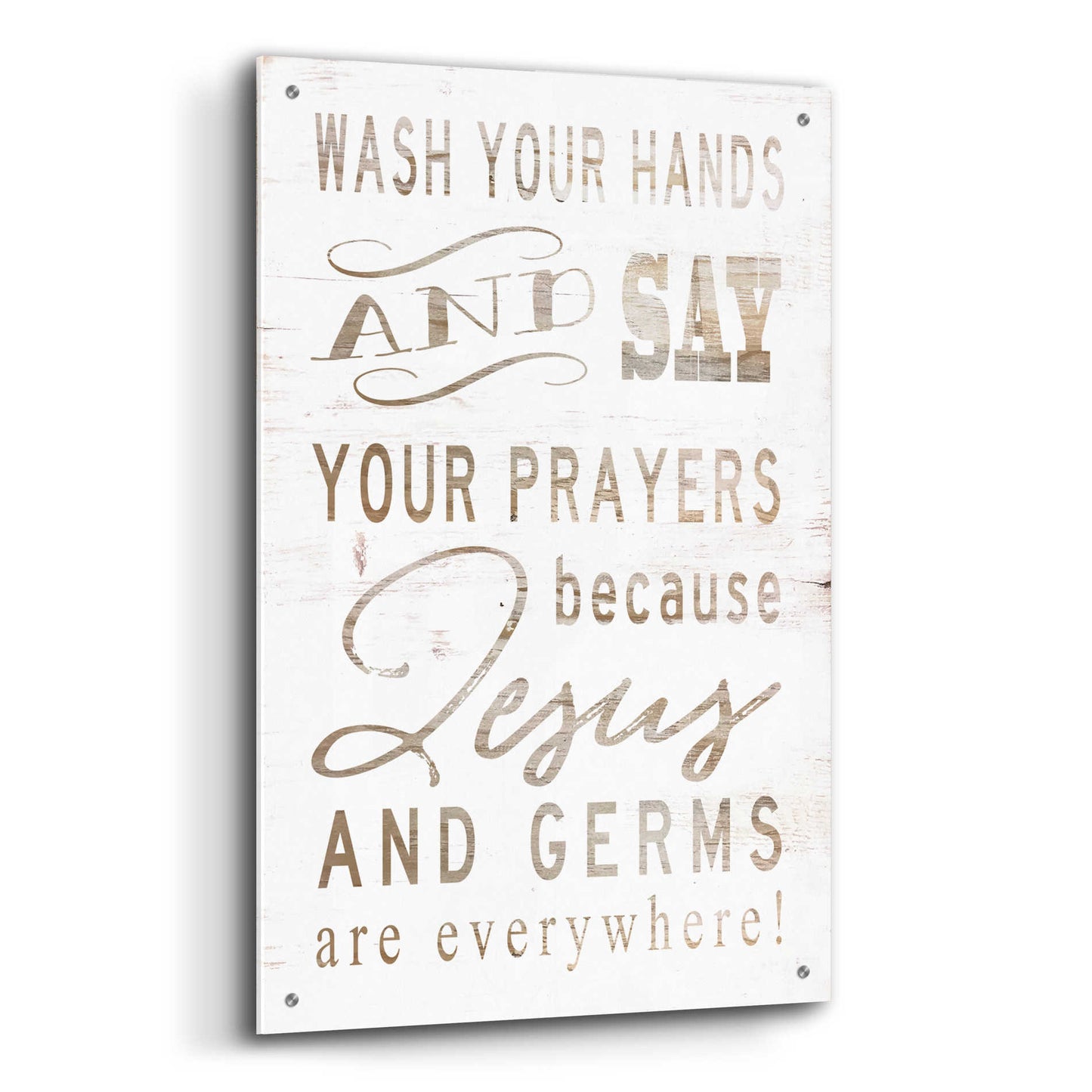 Epic Art 'Wash Your Hands' by Cindy Jacobs, Acrylic Glass Wall Art,24x36