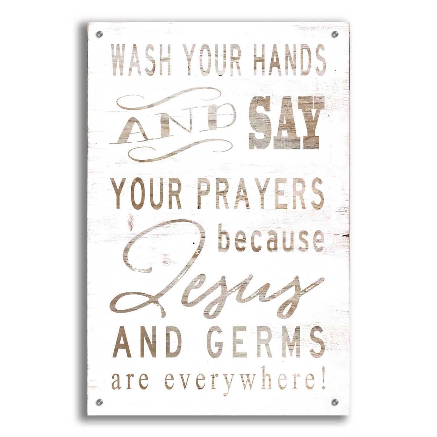 Epic Art 'Wash Your Hands' by Cindy Jacobs, Acrylic Glass Wall Art,24x36