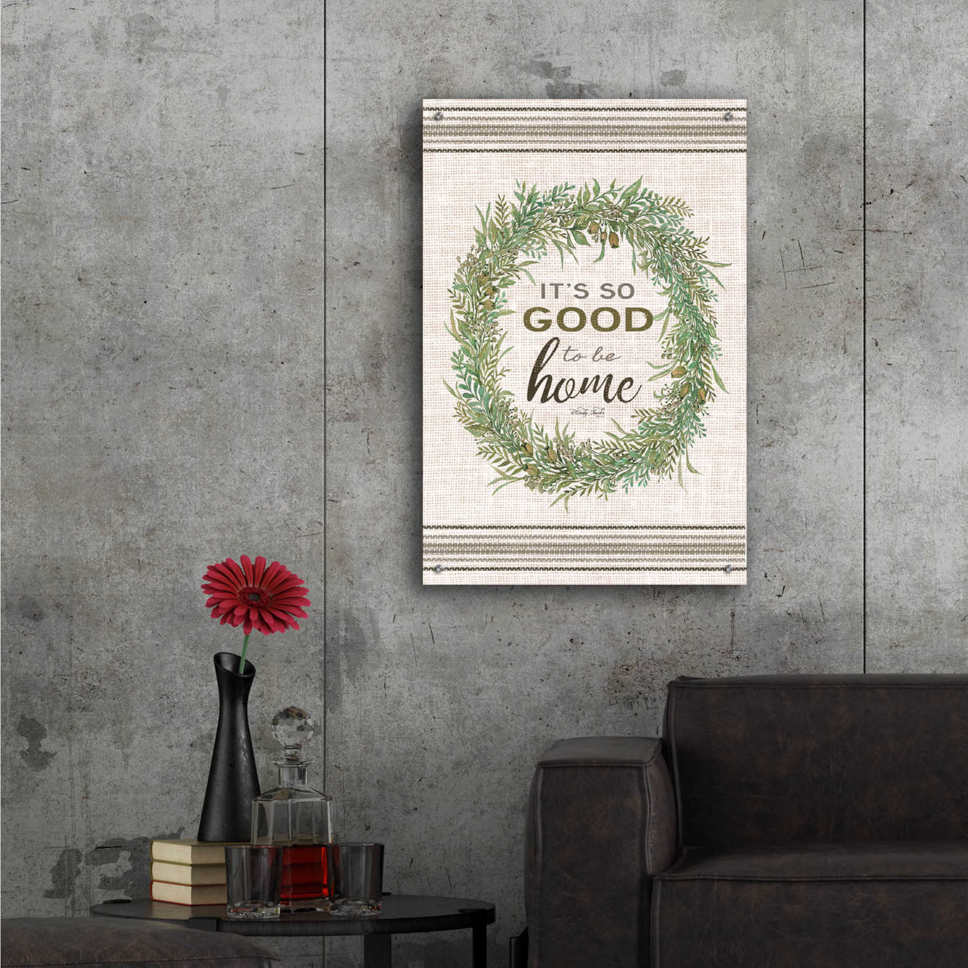 Epic Art 'It's So Good Wreath' by Cindy Jacobs, Acrylic Glass Wall Art,24x36