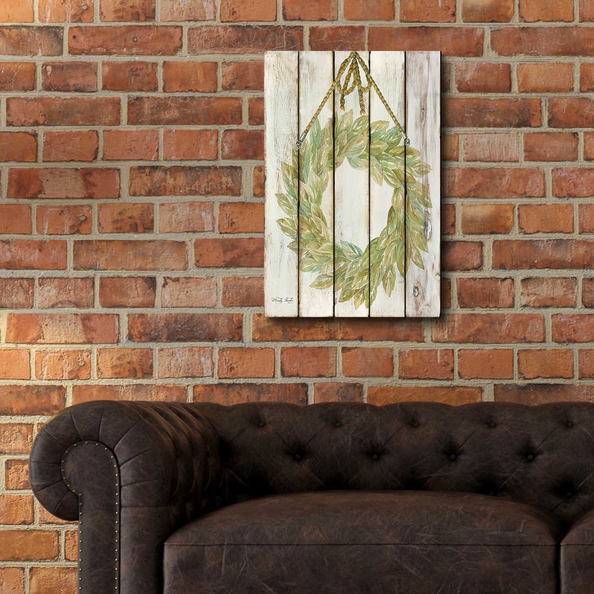 Epic Art 'Rope Hanging Wreath' by Cindy Jacobs, Acrylic Glass Wall Art,16x24