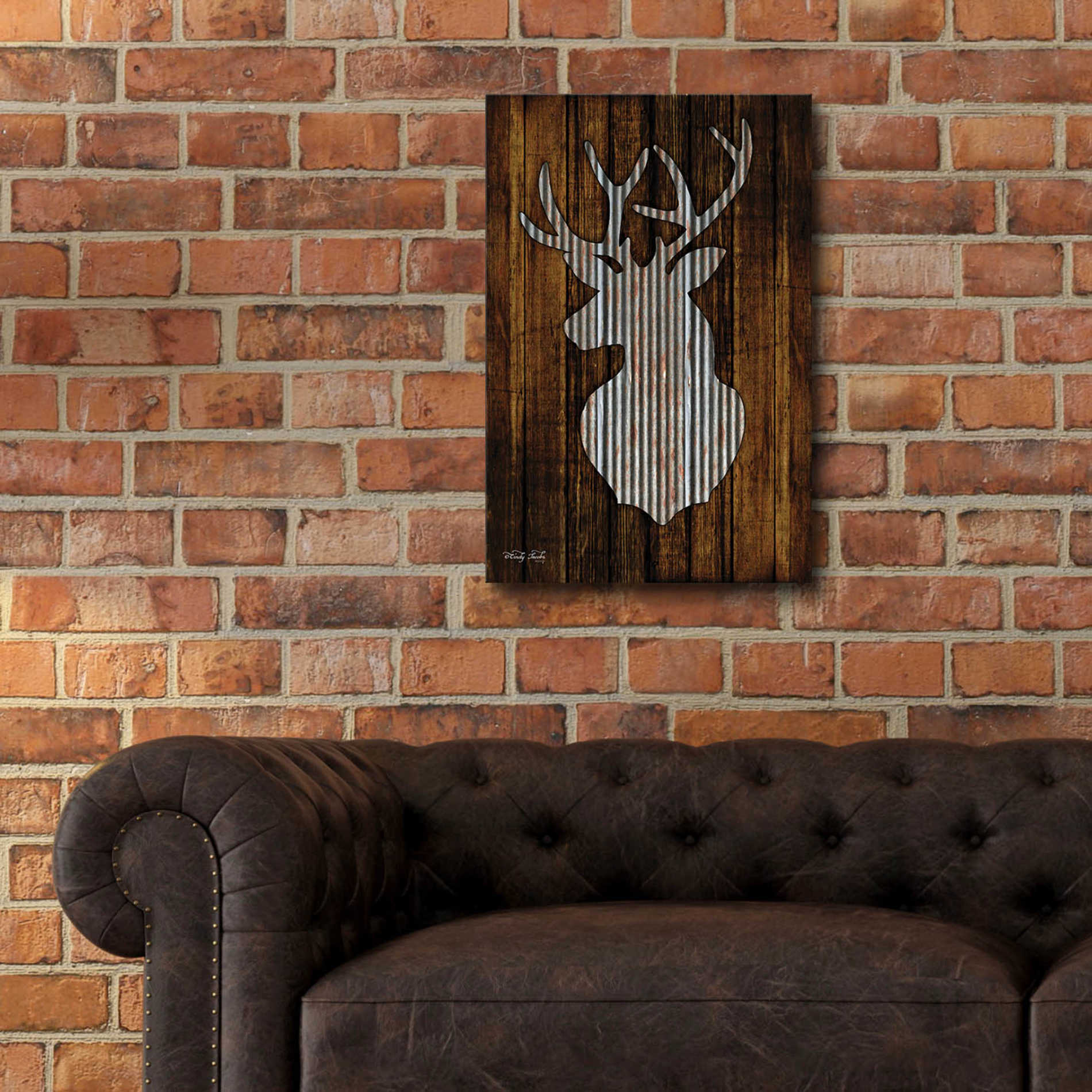 Epic Art 'Deer Head II' by Cindy Jacobs, Acrylic Glass Wall Art,16x24