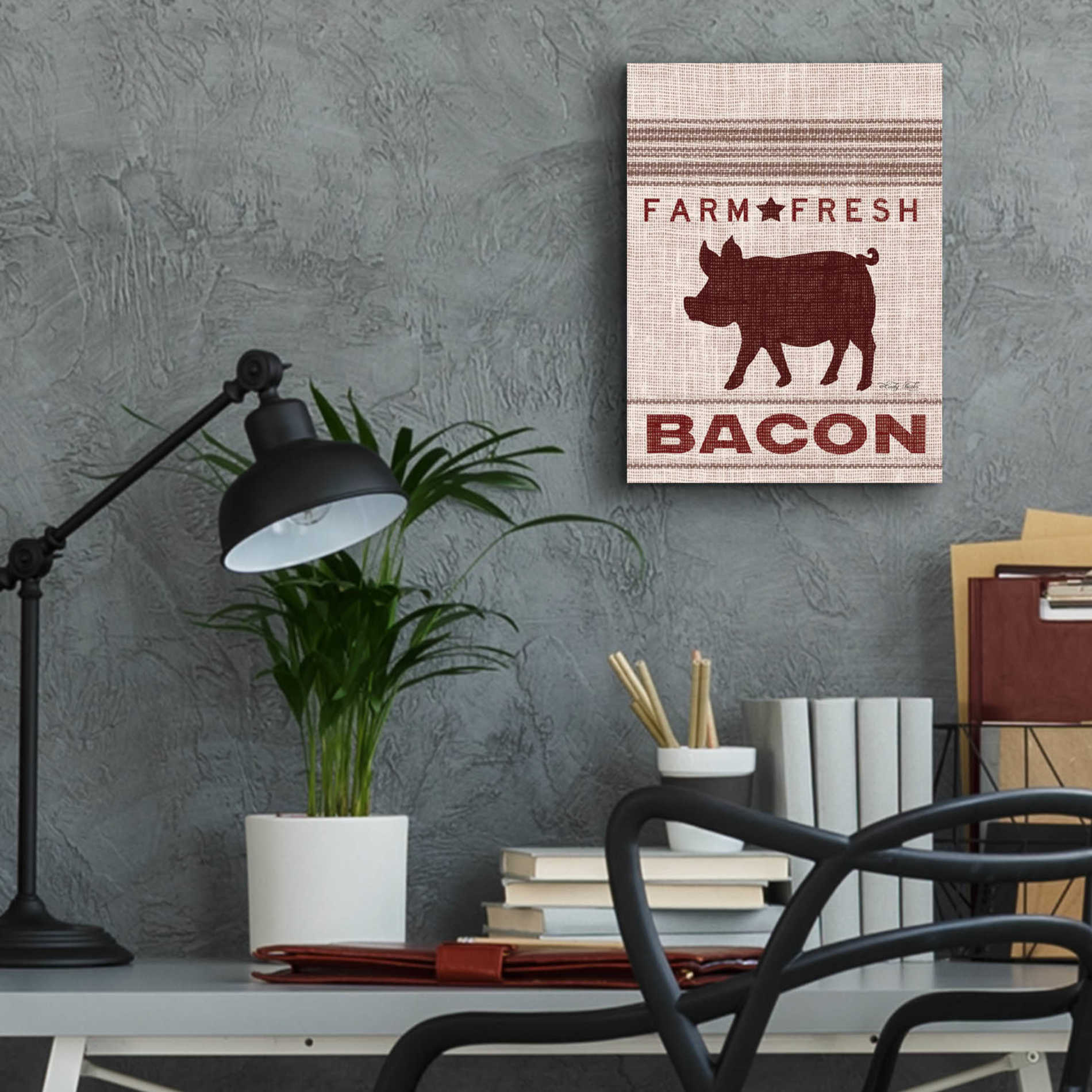Epic Art 'Grain Sack Bacon' by Cindy Jacobs, Acrylic Glass Wall Art,12x16