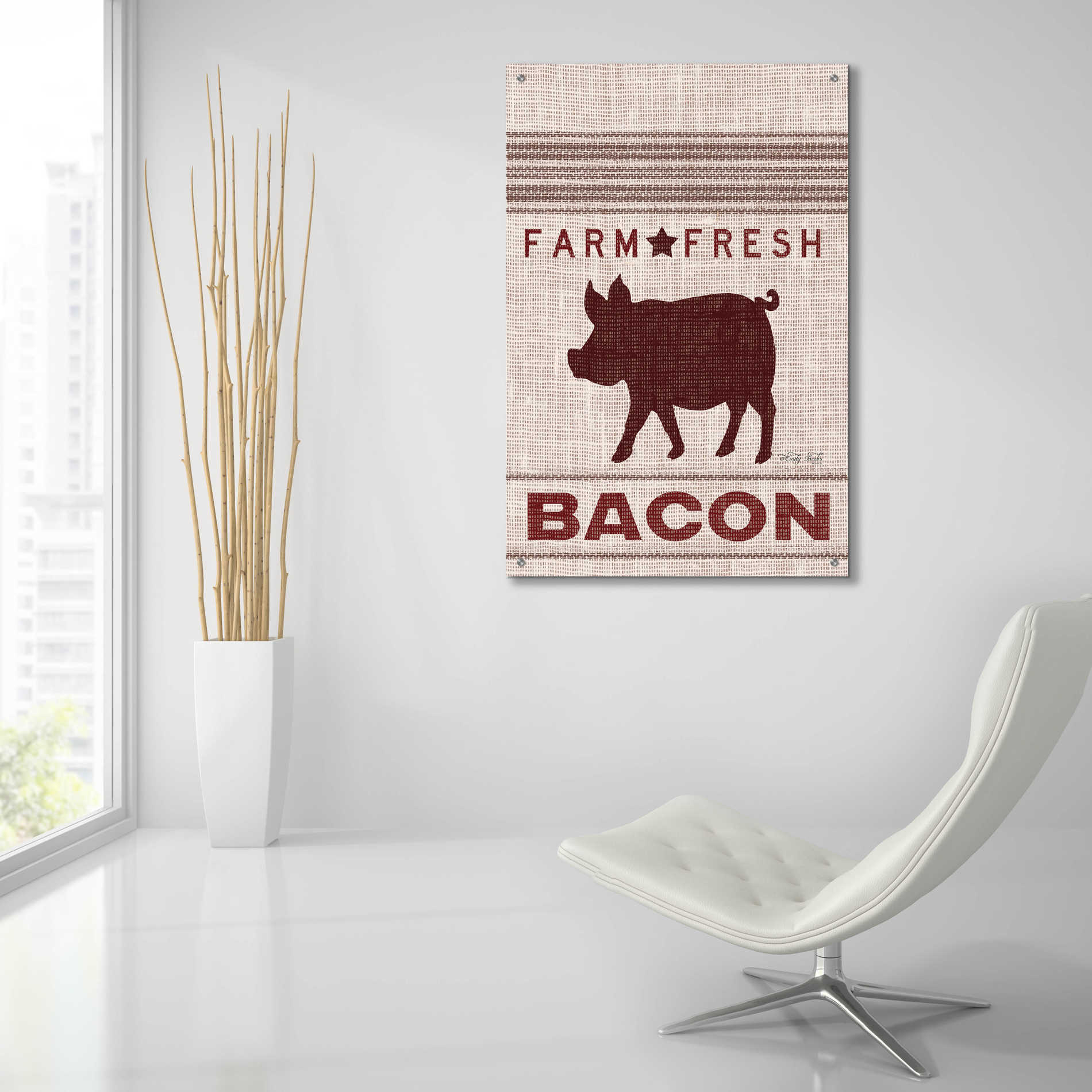Epic Art 'Grain Sack Bacon' by Cindy Jacobs, Acrylic Glass Wall Art,24x36