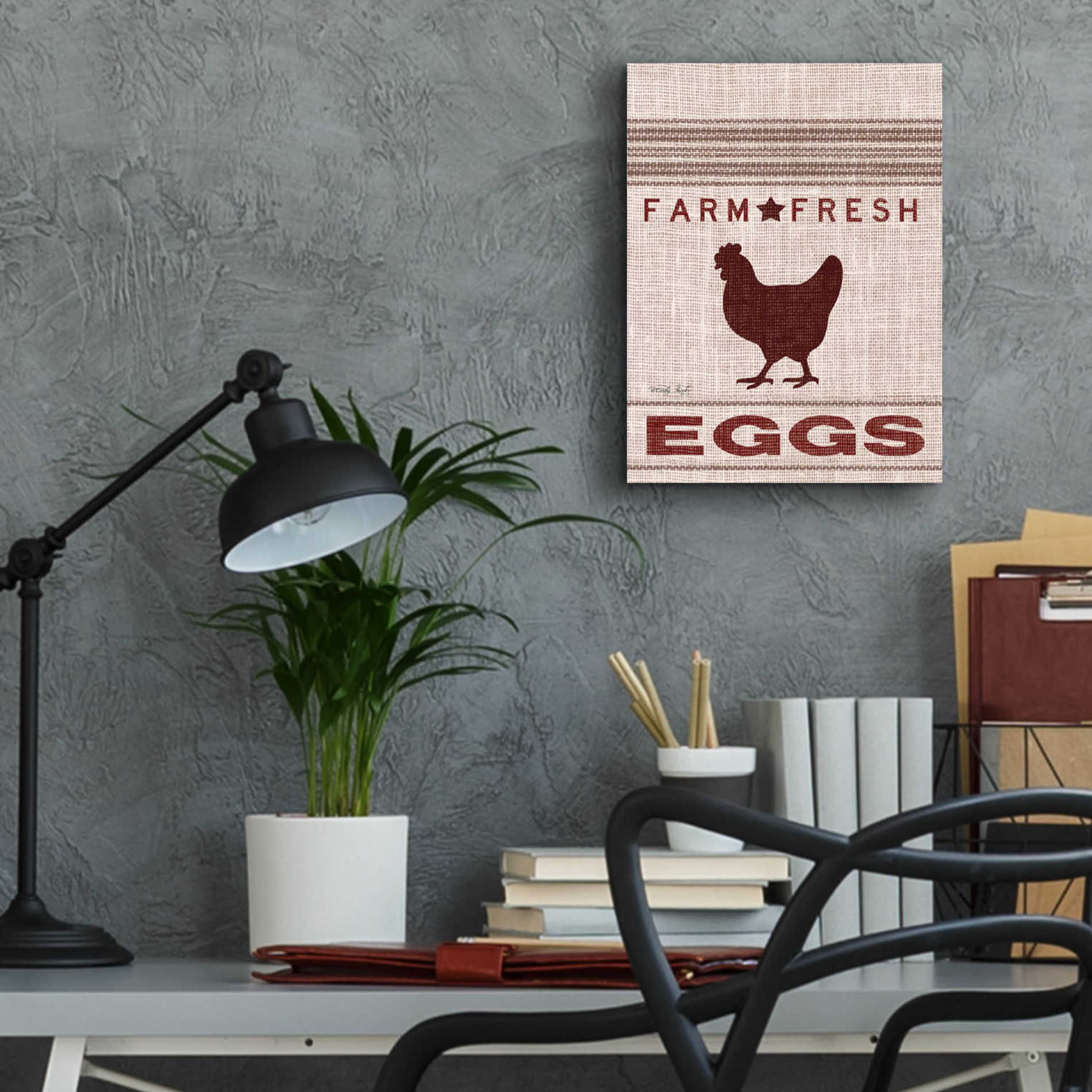 Epic Art 'Grain Sack Eggs' by Cindy Jacobs, Acrylic Glass Wall Art,12x16