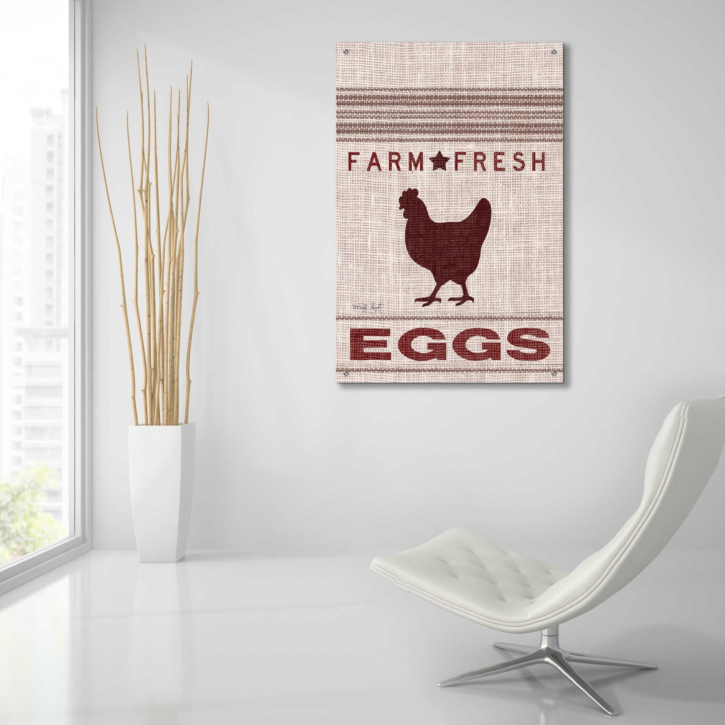 Epic Art 'Grain Sack Eggs' by Cindy Jacobs, Acrylic Glass Wall Art,24x36