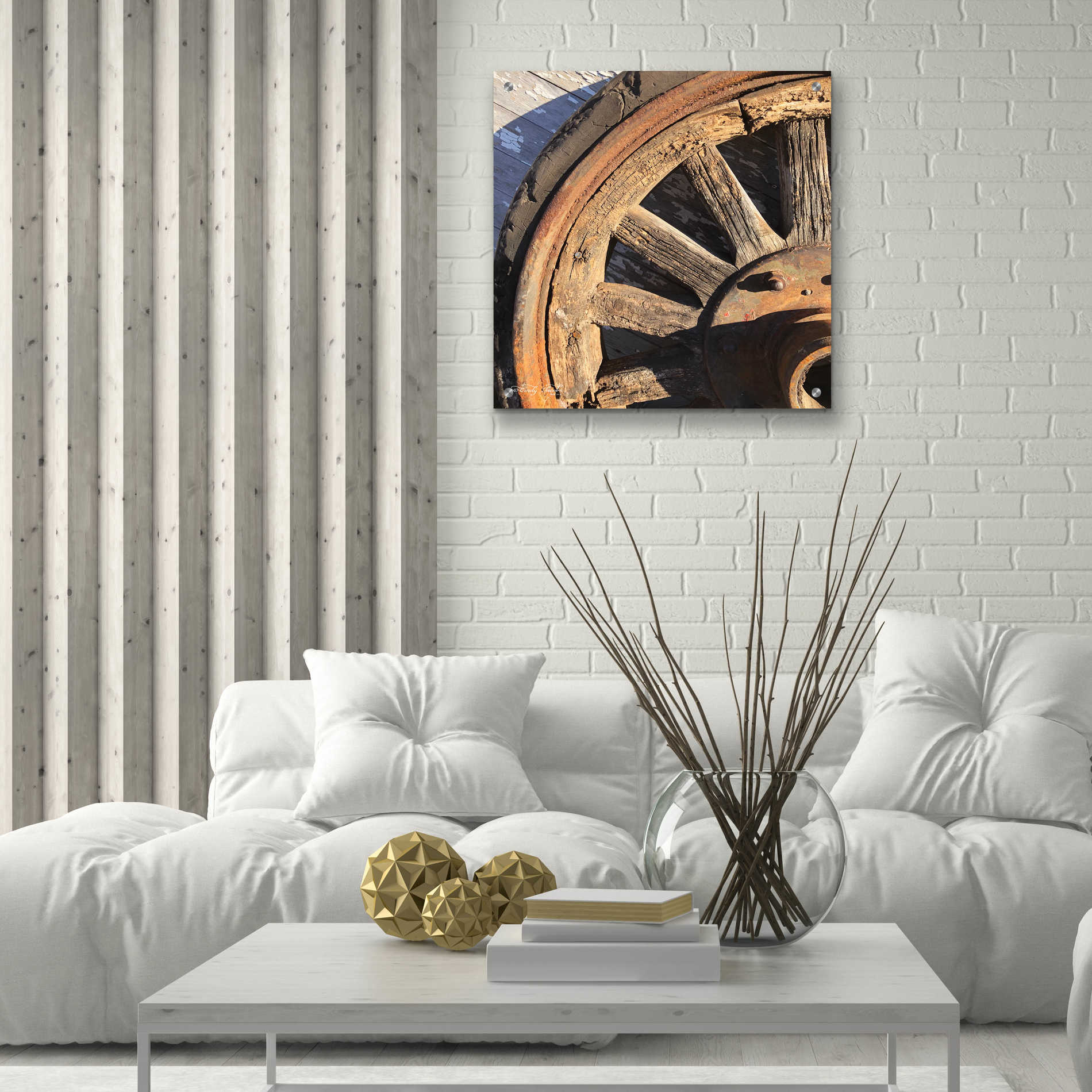 Epic Art 'Old Wheel I' by Cindy Jacobs, Acrylic Glass Wall Art,24x24