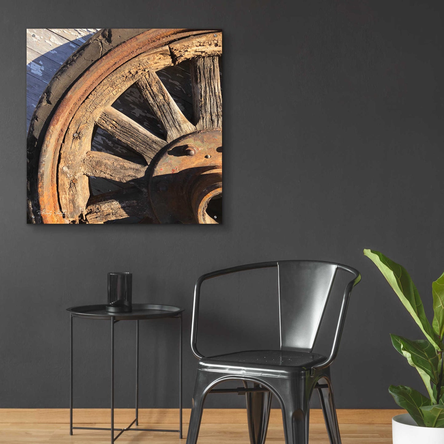 Epic Art 'Old Wheel I' by Cindy Jacobs, Acrylic Glass Wall Art,36x36