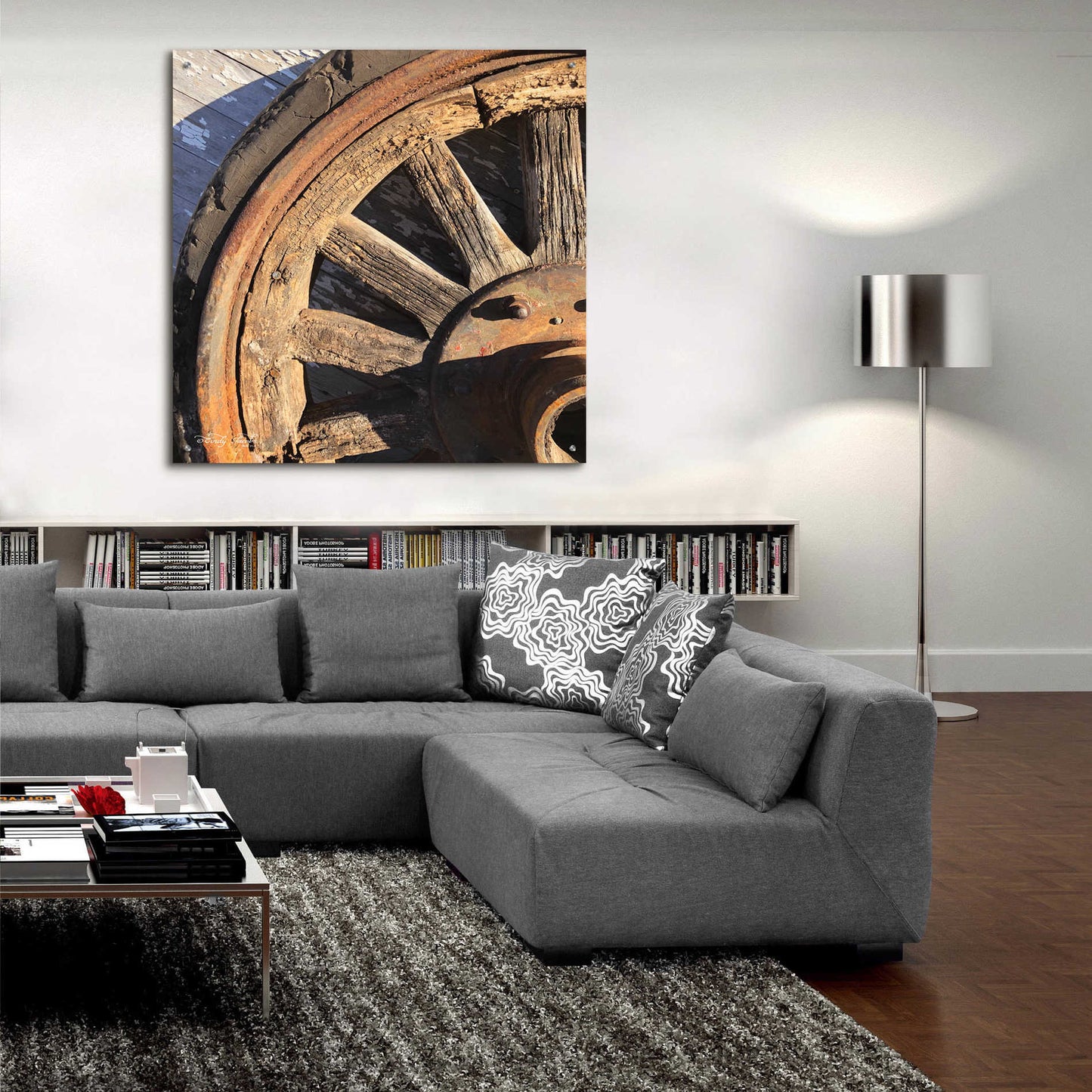 Epic Art 'Old Wheel I' by Cindy Jacobs, Acrylic Glass Wall Art,36x36