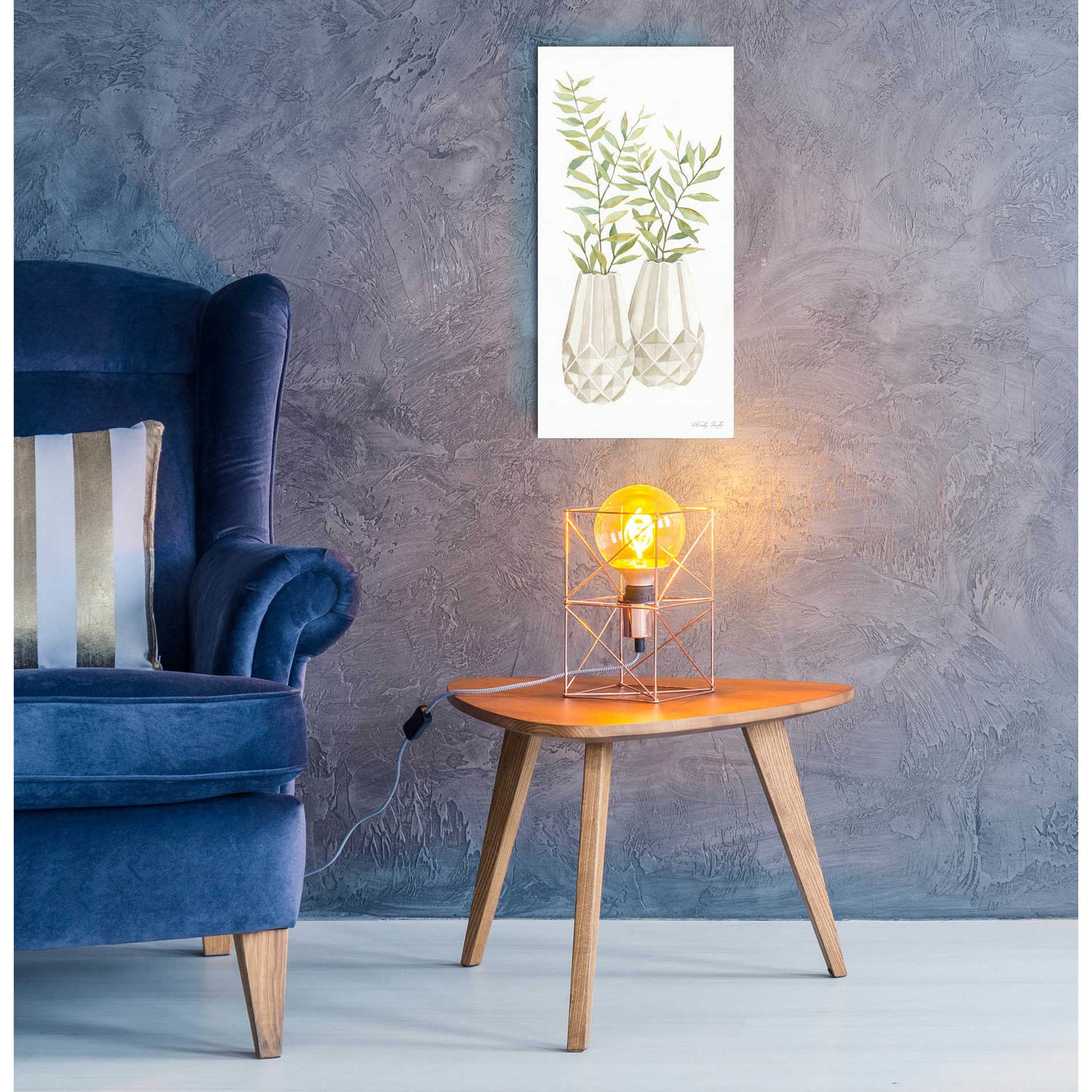 Epic Art 'Geometric Vase I' by Cindy Jacobs, Acrylic Glass Wall Art,12x24