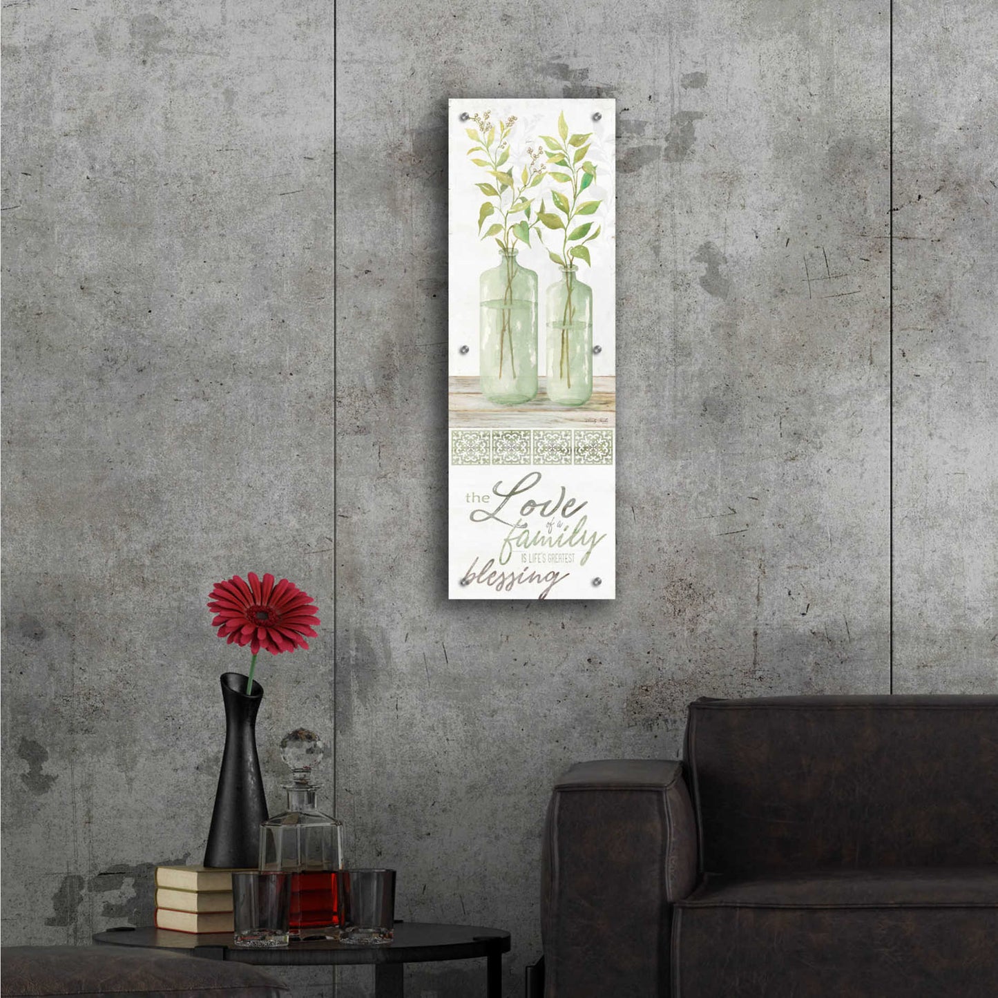 Epic Art 'The Love of a Family' by Cindy Jacobs, Acrylic Glass Wall Art,12x36