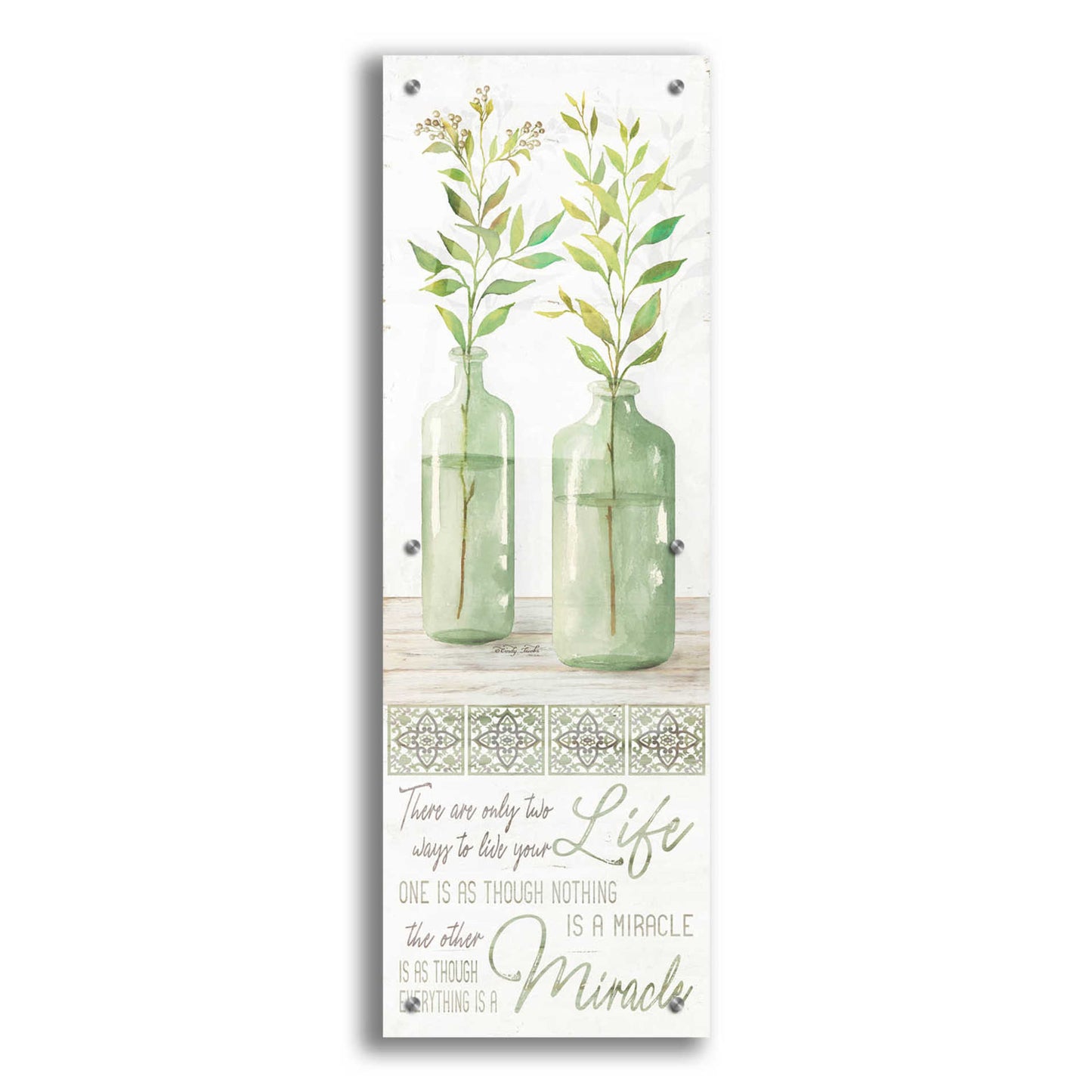 Epic Art 'Live Your Life' by Cindy Jacobs, Acrylic Glass Wall Art,12x36