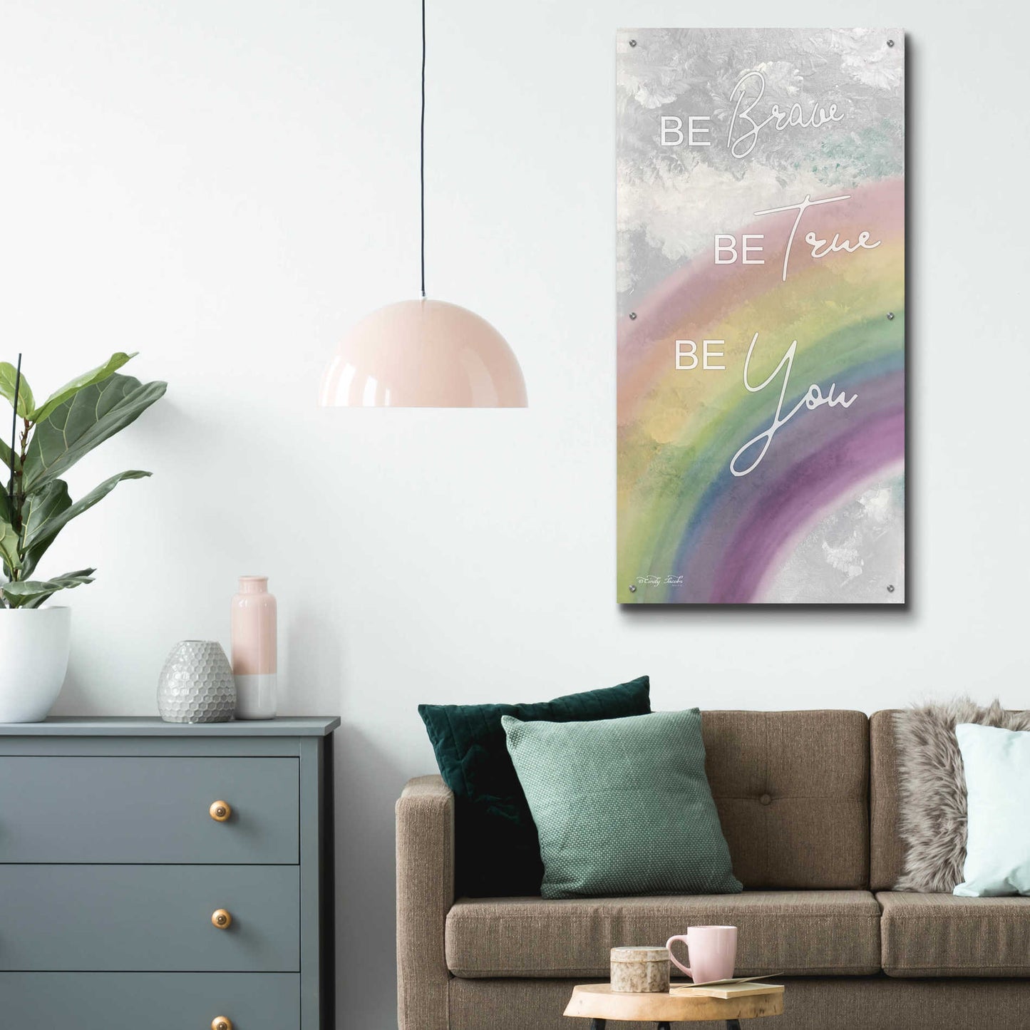 Epic Art 'Be Brave' by Cindy Jacobs, Acrylic Glass Wall Art,24x48