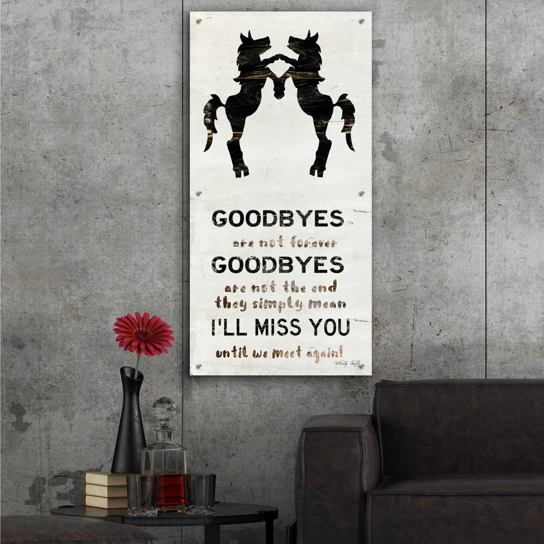 Epic Art 'I'll Miss You' by Cindy Jacobs, Acrylic Glass Wall Art,24x48