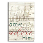 Epic Art 'Come Let Us Adore Him Shiplap' by Cindy Jacobs, Acrylic Glass Wall Art