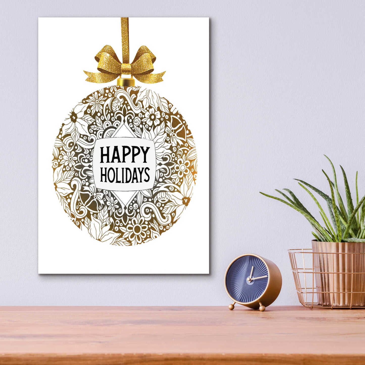 Epic Art 'Happy Holidays Ornament' by Cindy Jacobs, Acrylic Glass Wall Art,12x16