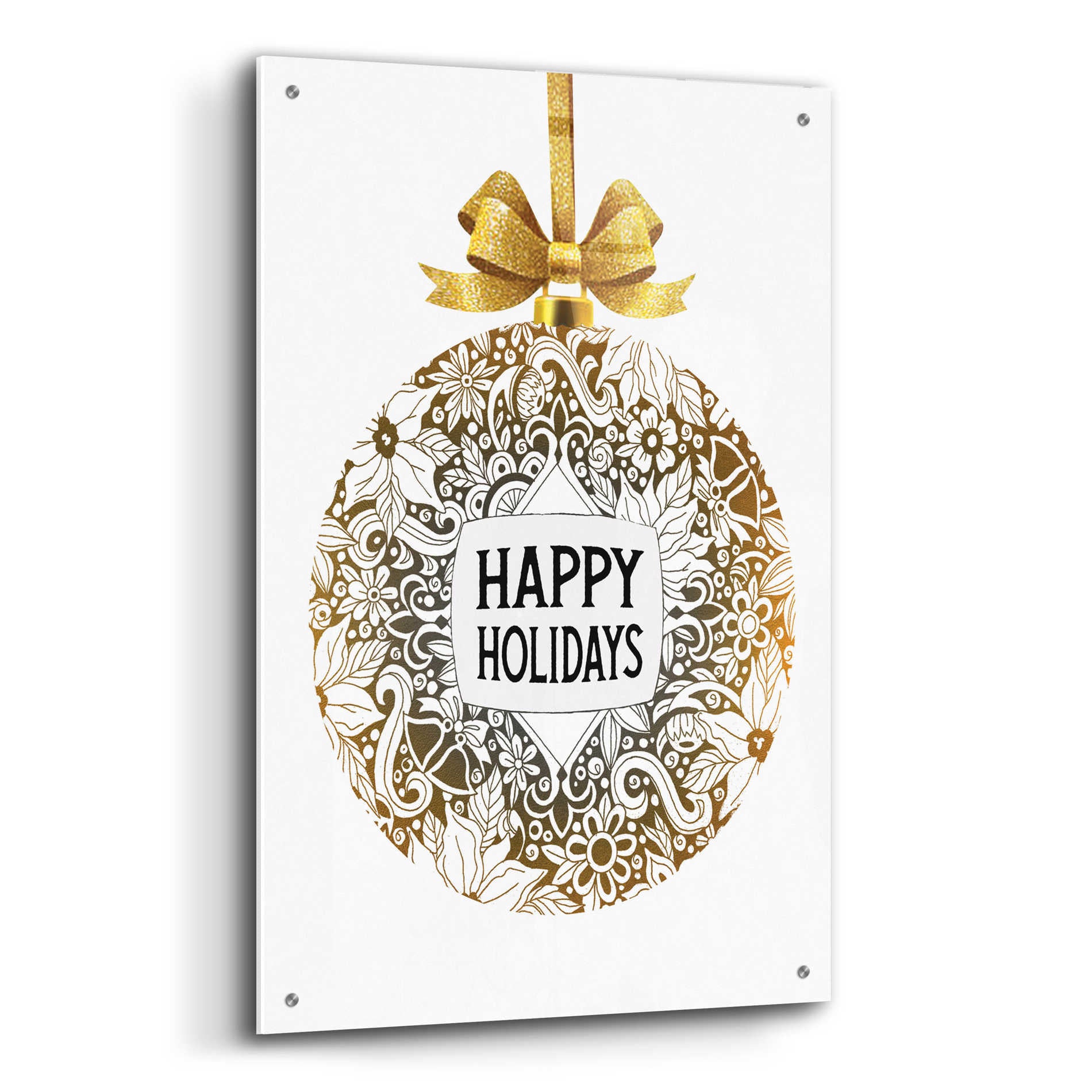 Epic Art 'Happy Holidays Ornament' by Cindy Jacobs, Acrylic Glass Wall Art,24x36