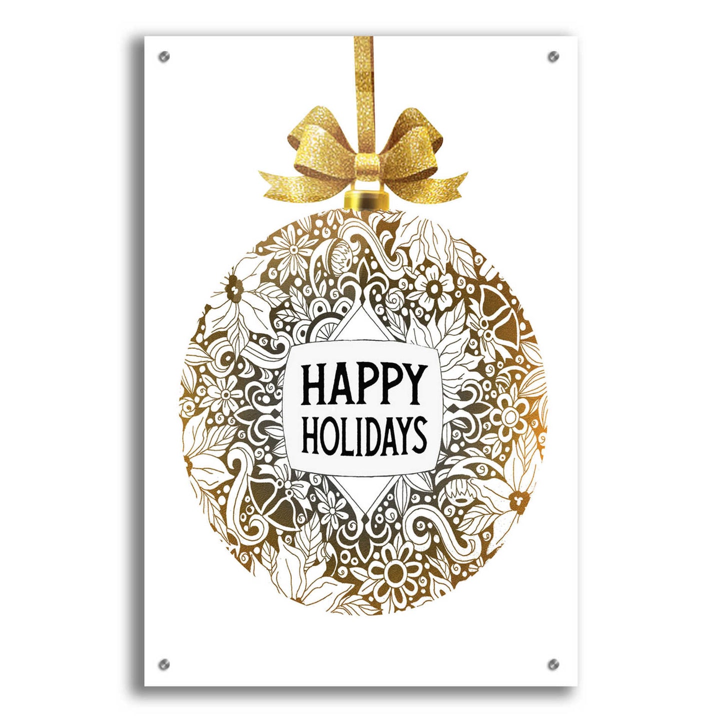 Epic Art 'Happy Holidays Ornament' by Cindy Jacobs, Acrylic Glass Wall Art,24x36