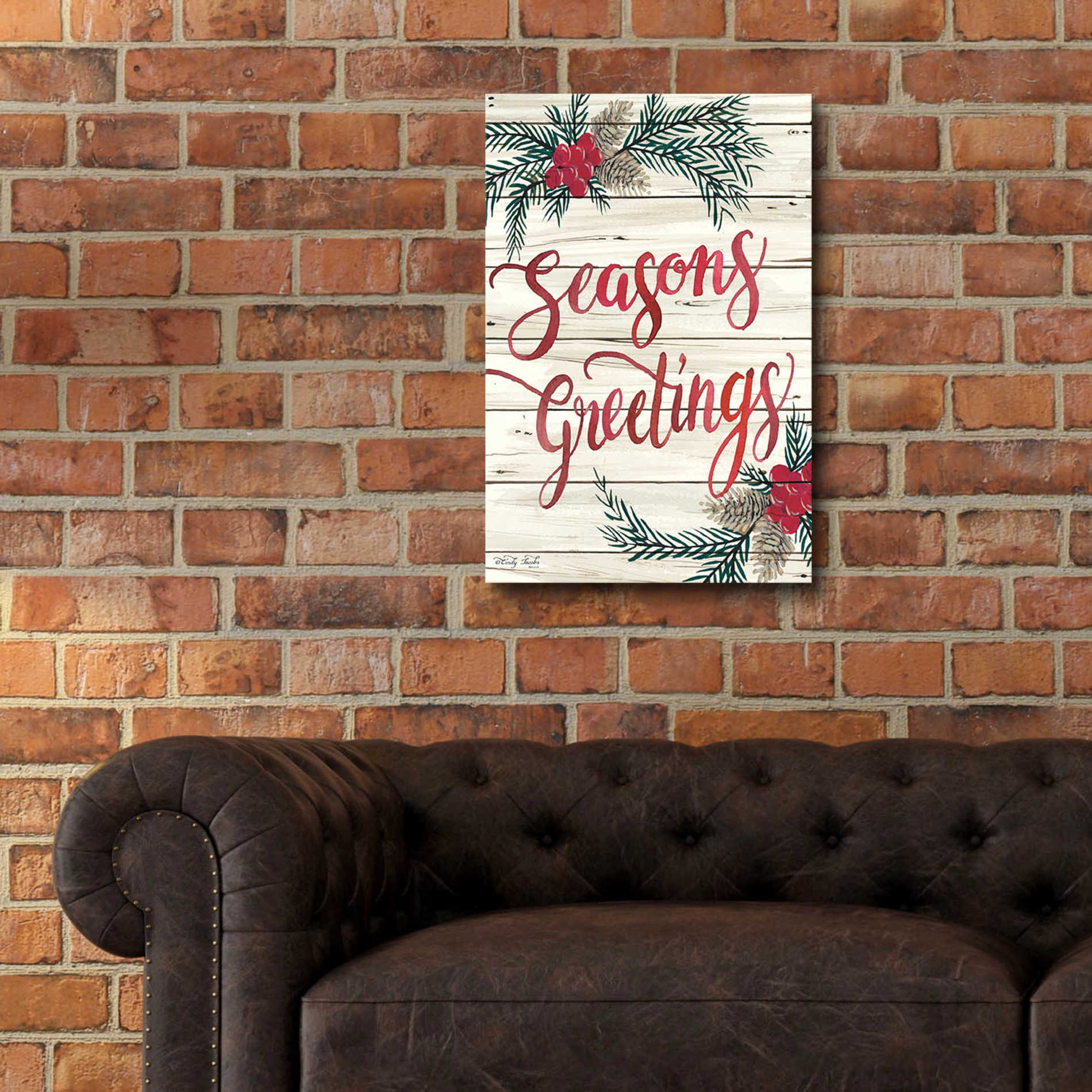 Epic Art 'Seasons Greetings' by Cindy Jacobs, Acrylic Glass Wall Art,16x24