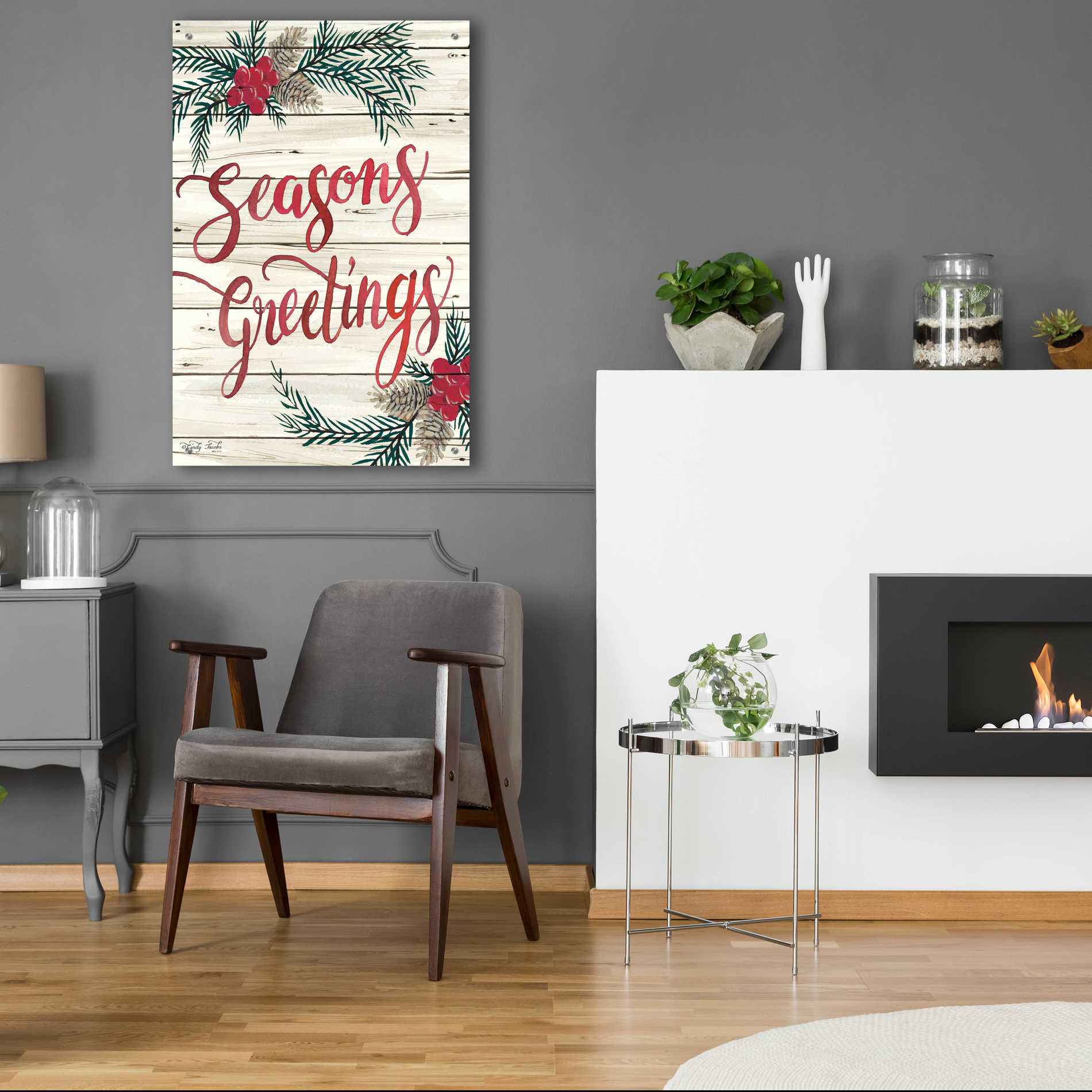 Epic Art 'Seasons Greetings' by Cindy Jacobs, Acrylic Glass Wall Art,24x36