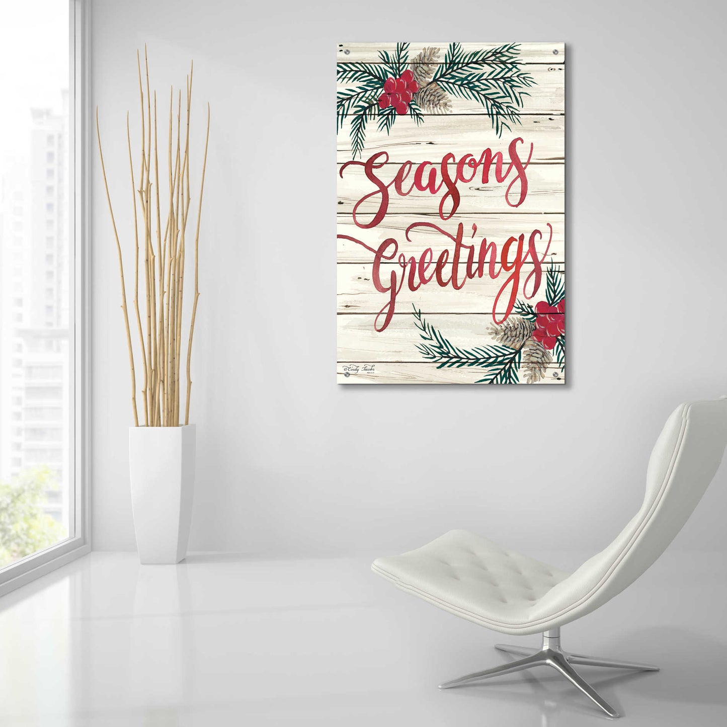 Epic Art 'Seasons Greetings' by Cindy Jacobs, Acrylic Glass Wall Art,24x36