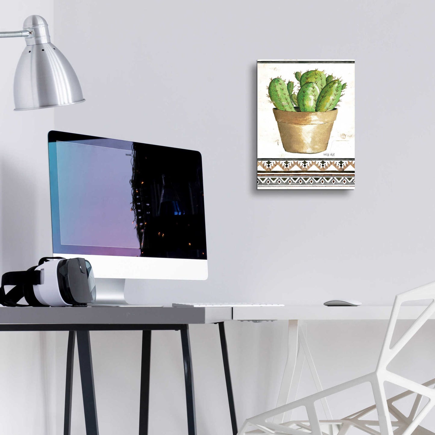 Epic Art 'Happy Cactus' by Cindy Jacobs, Acrylic Glass Wall Art,12x16