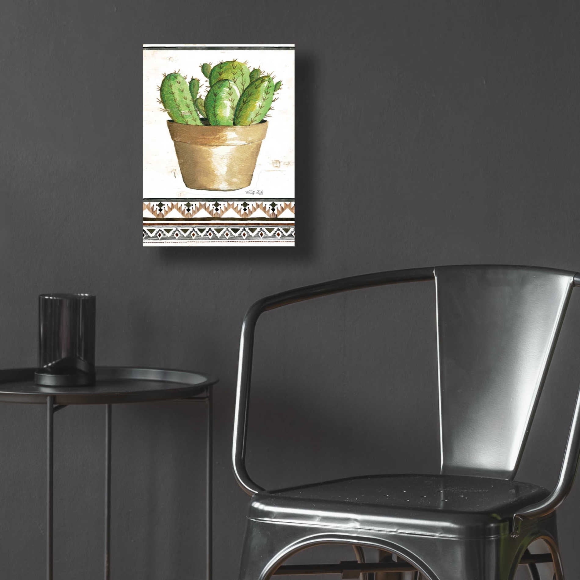 Epic Art 'Happy Cactus' by Cindy Jacobs, Acrylic Glass Wall Art,12x16