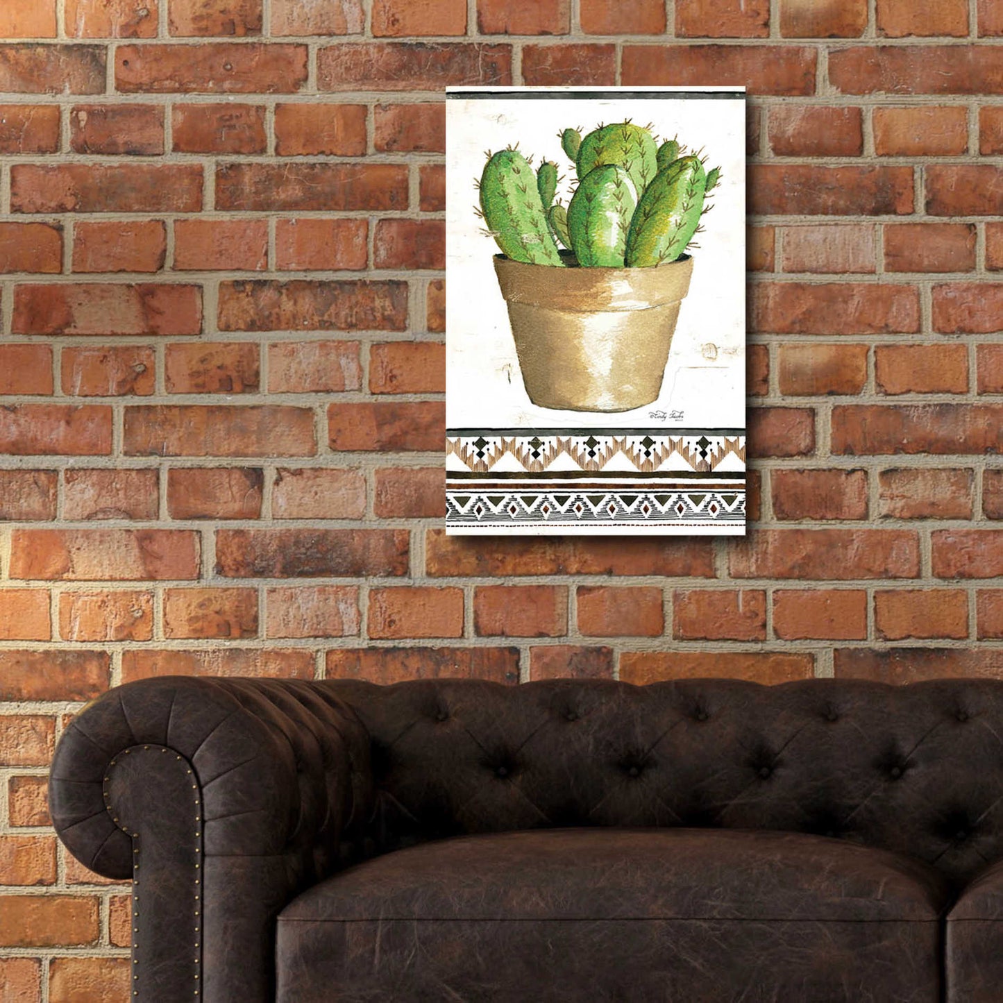 Epic Art 'Happy Cactus' by Cindy Jacobs, Acrylic Glass Wall Art,16x24