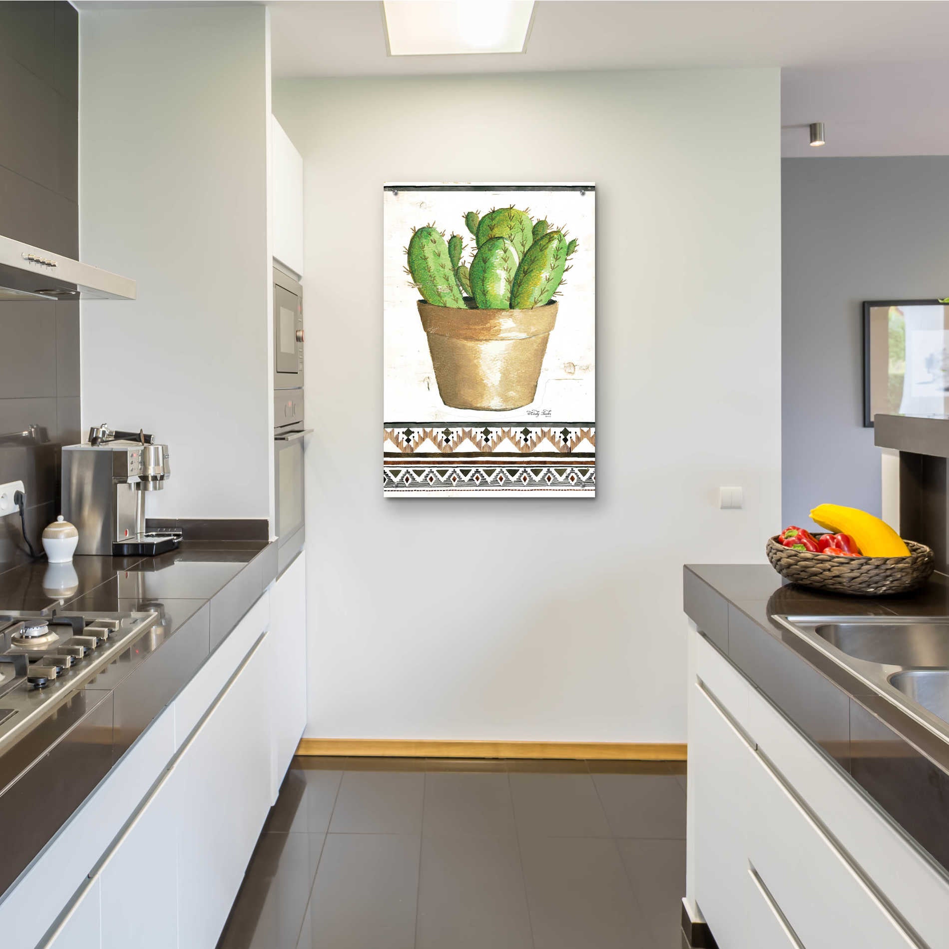 Epic Art 'Happy Cactus' by Cindy Jacobs, Acrylic Glass Wall Art,24x36