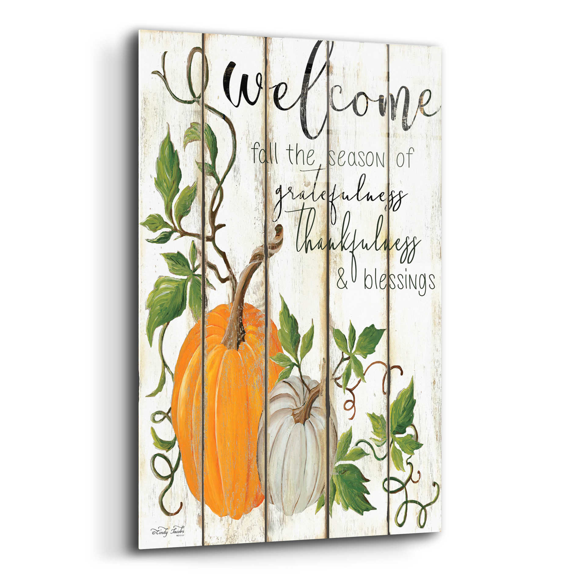 Epic Art 'Welcome Fall' by Cindy Jacobs, Acrylic Glass Wall Art,12x16