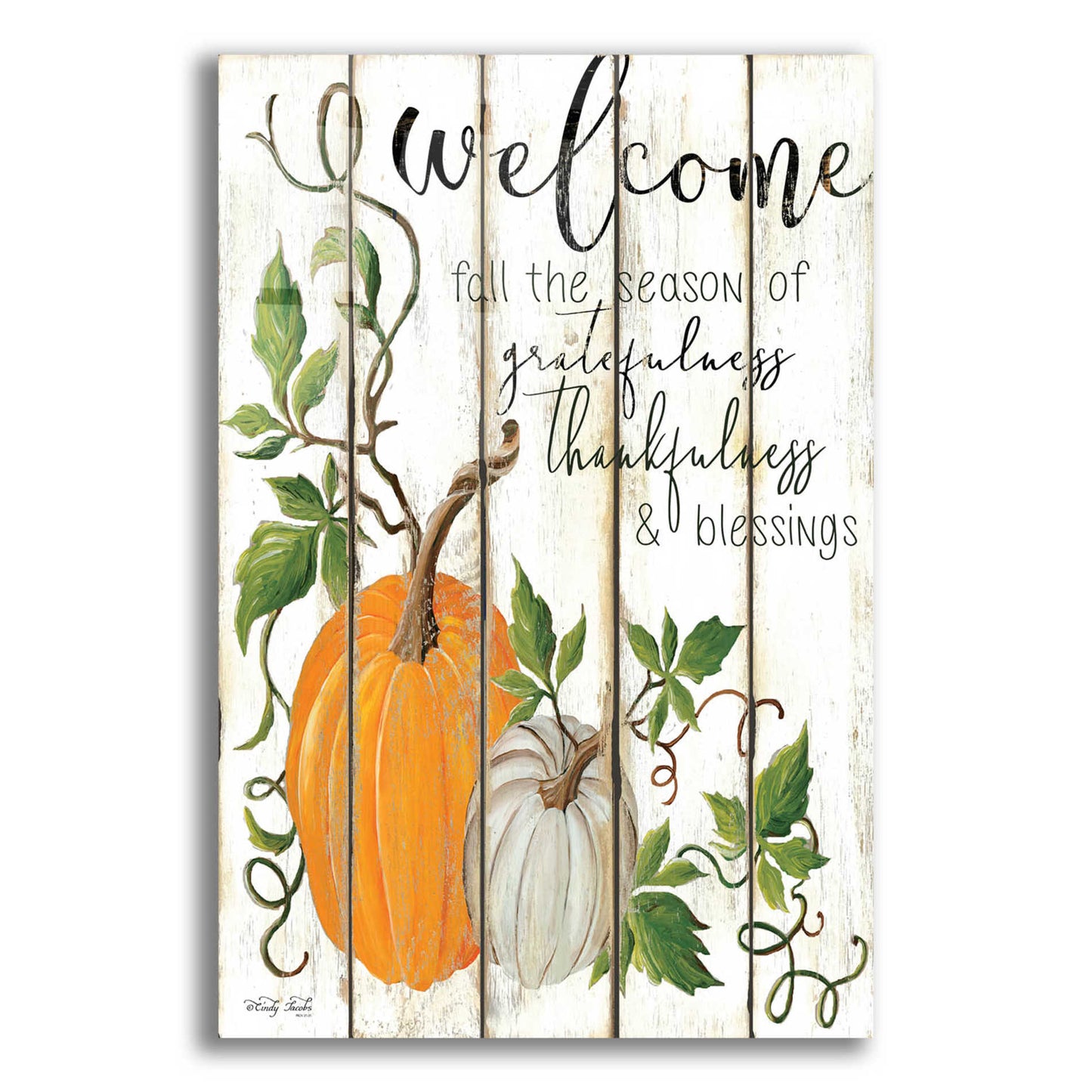 Epic Art 'Welcome Fall' by Cindy Jacobs, Acrylic Glass Wall Art,12x16