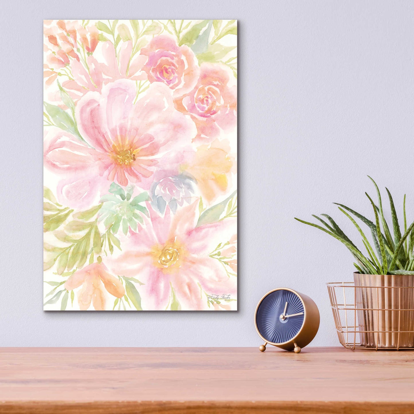 Epic Art 'Mixed Floral Blooms I' by Cindy Jacobs, Acrylic Glass Wall Art,12x16