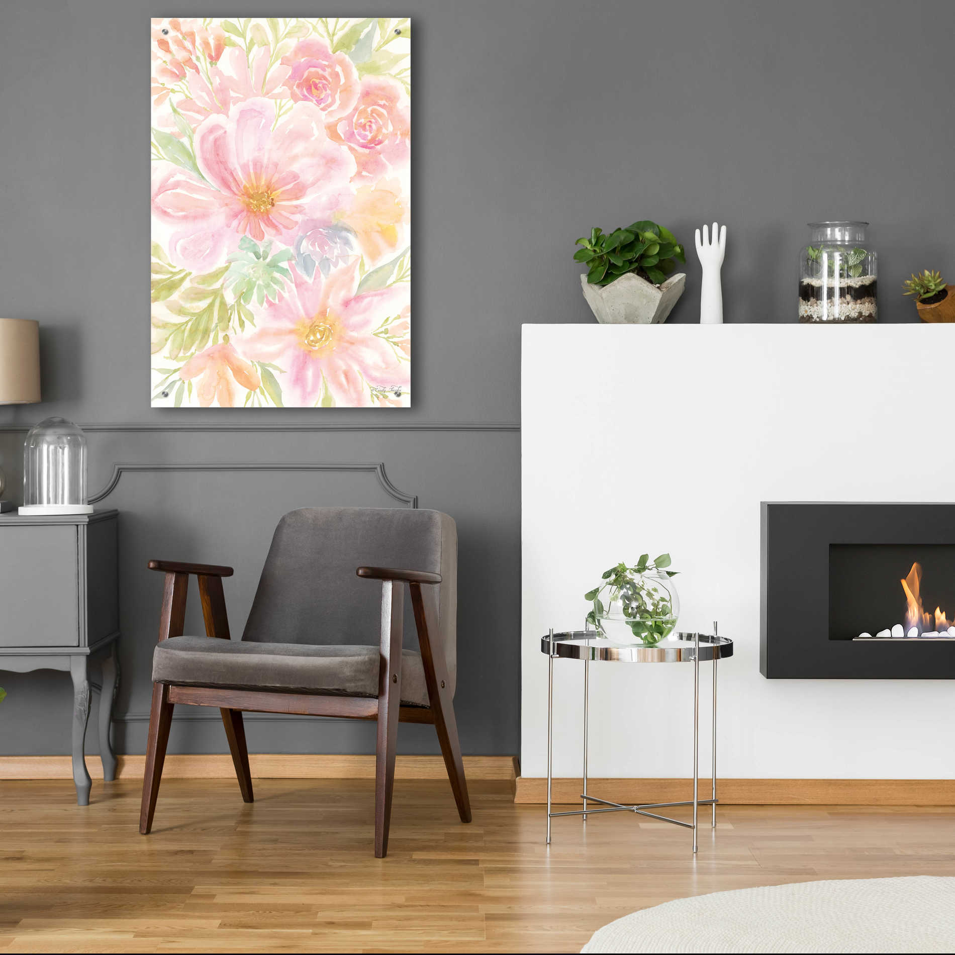 Epic Art 'Mixed Floral Blooms I' by Cindy Jacobs, Acrylic Glass Wall Art,24x36