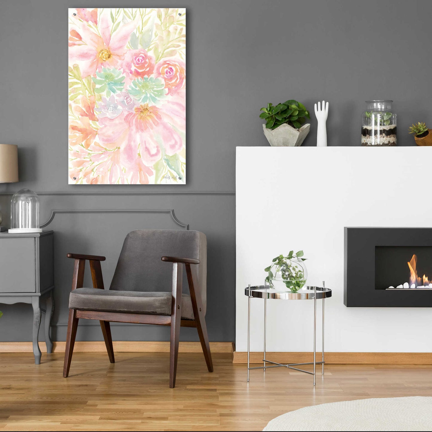 Epic Art 'Mixed Floral Blooms III' by Cindy Jacobs, Acrylic Glass Wall Art,24x36