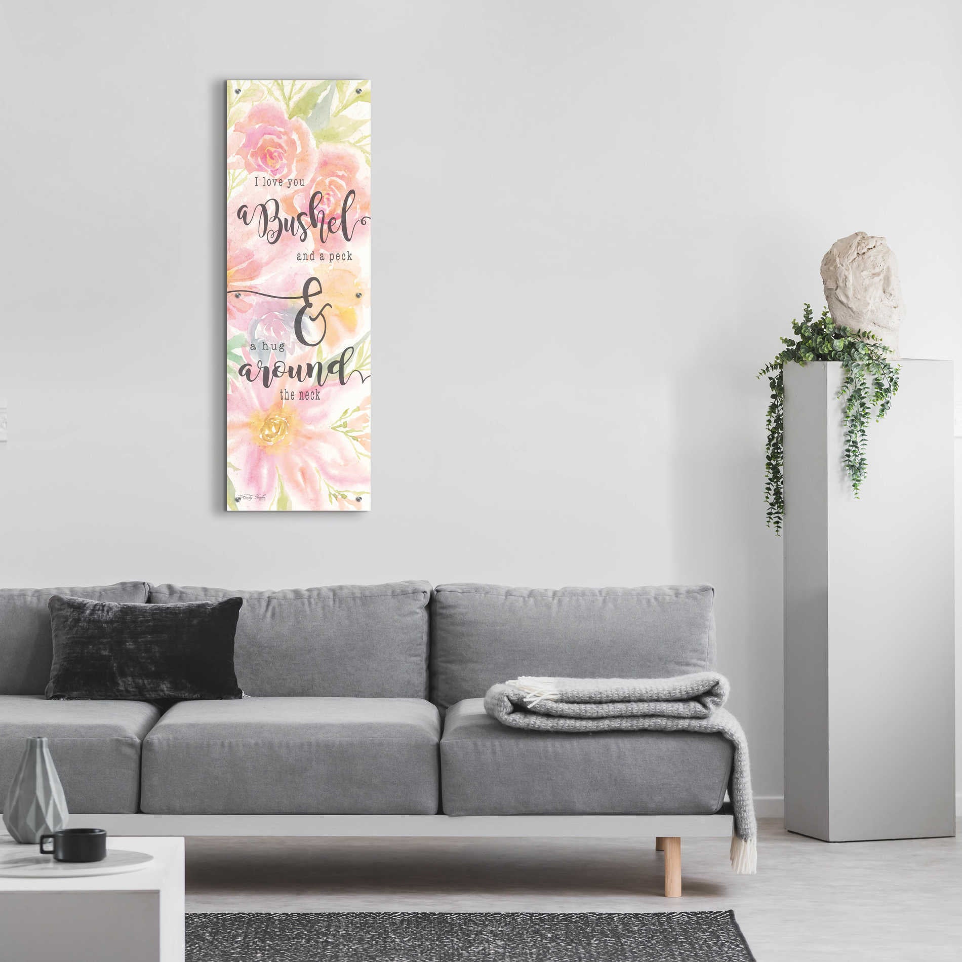 Epic Art 'I Love You a Bushel and a Peck' by Cindy Jacobs, Acrylic Glass Wall Art,16x48