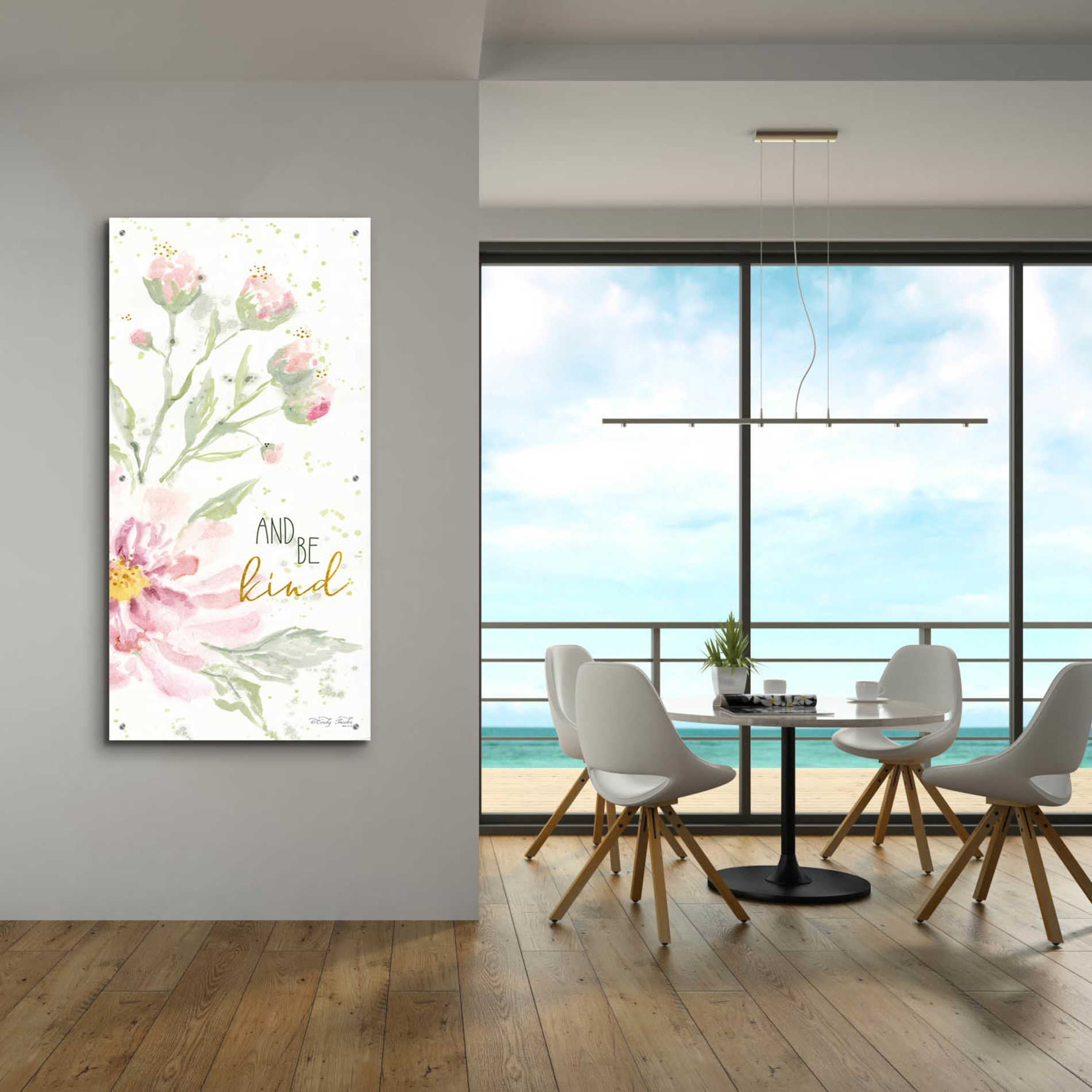 Epic Art 'Floral Be Kind' by Cindy Jacobs, Acrylic Glass Wall Art,24x48