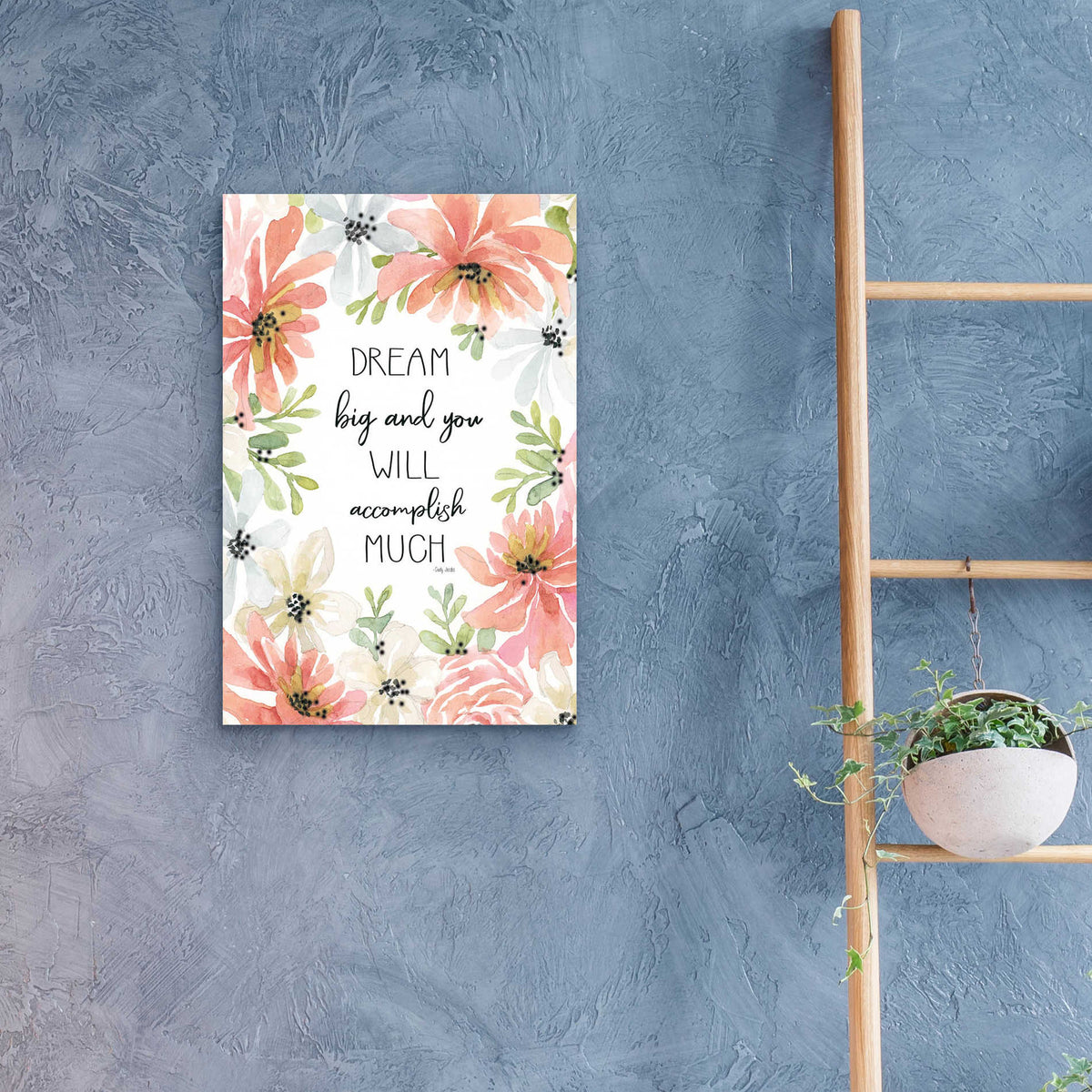 Epic Art 'Floral Dream Big' by Cindy Jacobs, Acrylic Glass Wall Art,16x24